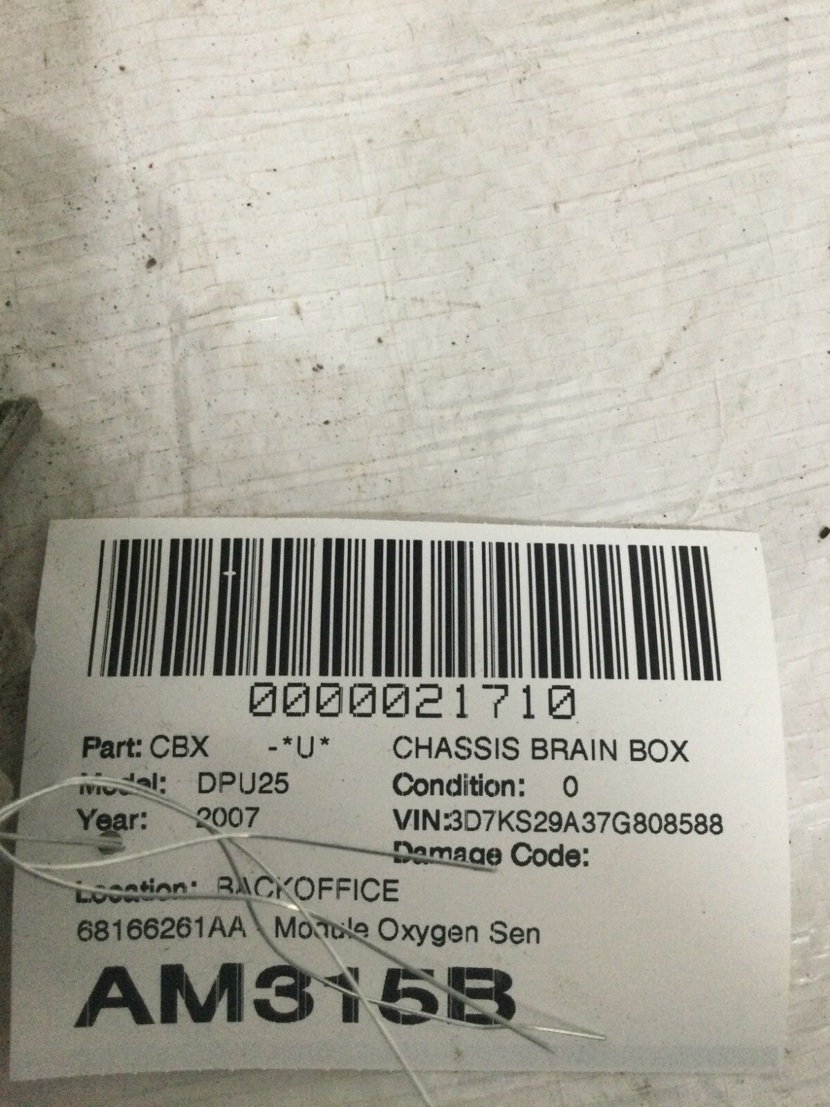 2007 Dodge Ram 2500 Oxygen Sensor Module 68166261AA OEM