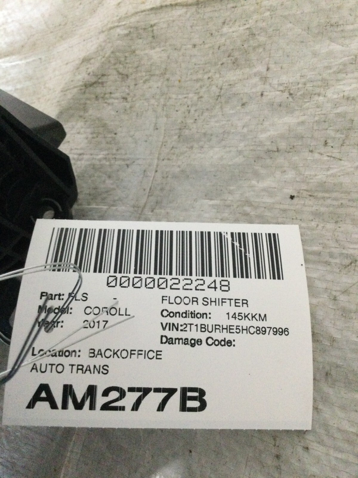 2017 Toyota Corolla Automatic Transmission Shift Gear Shifter Assembly Floor OEM