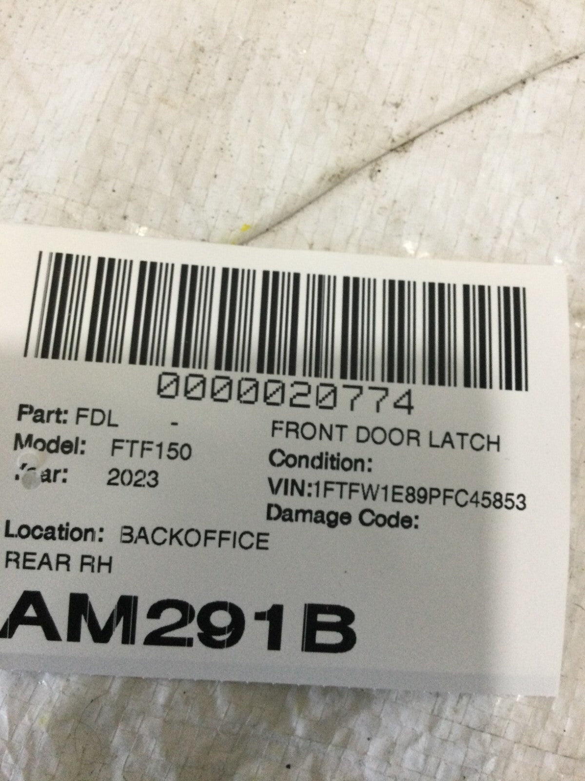 2023 Ford F150 Rear Right Handle Bracket Frame ML34-1522464-AL OEM