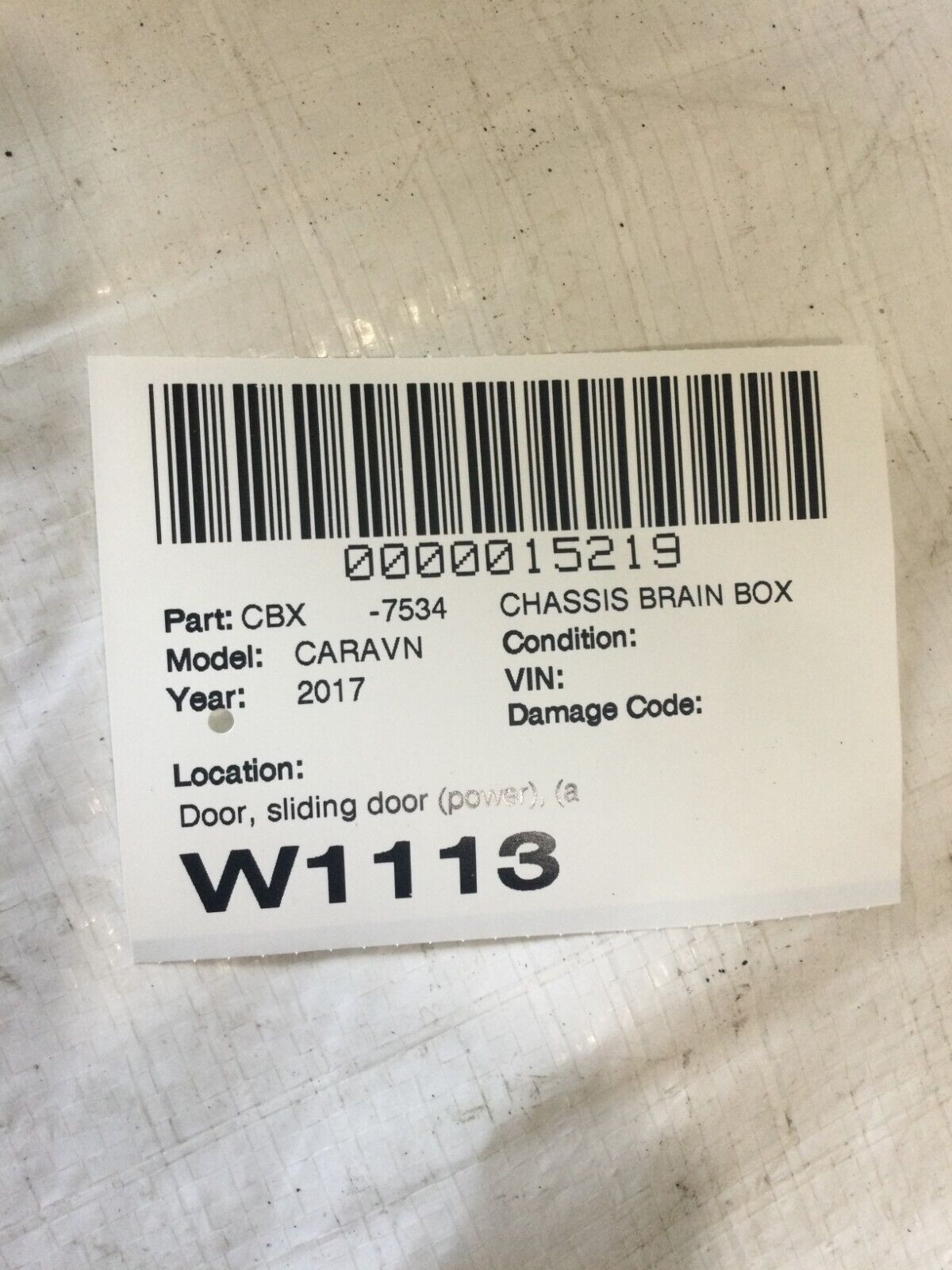 2017 Dodge Grand Caravan Sliding Door Power Control Module 68079910AB OEM