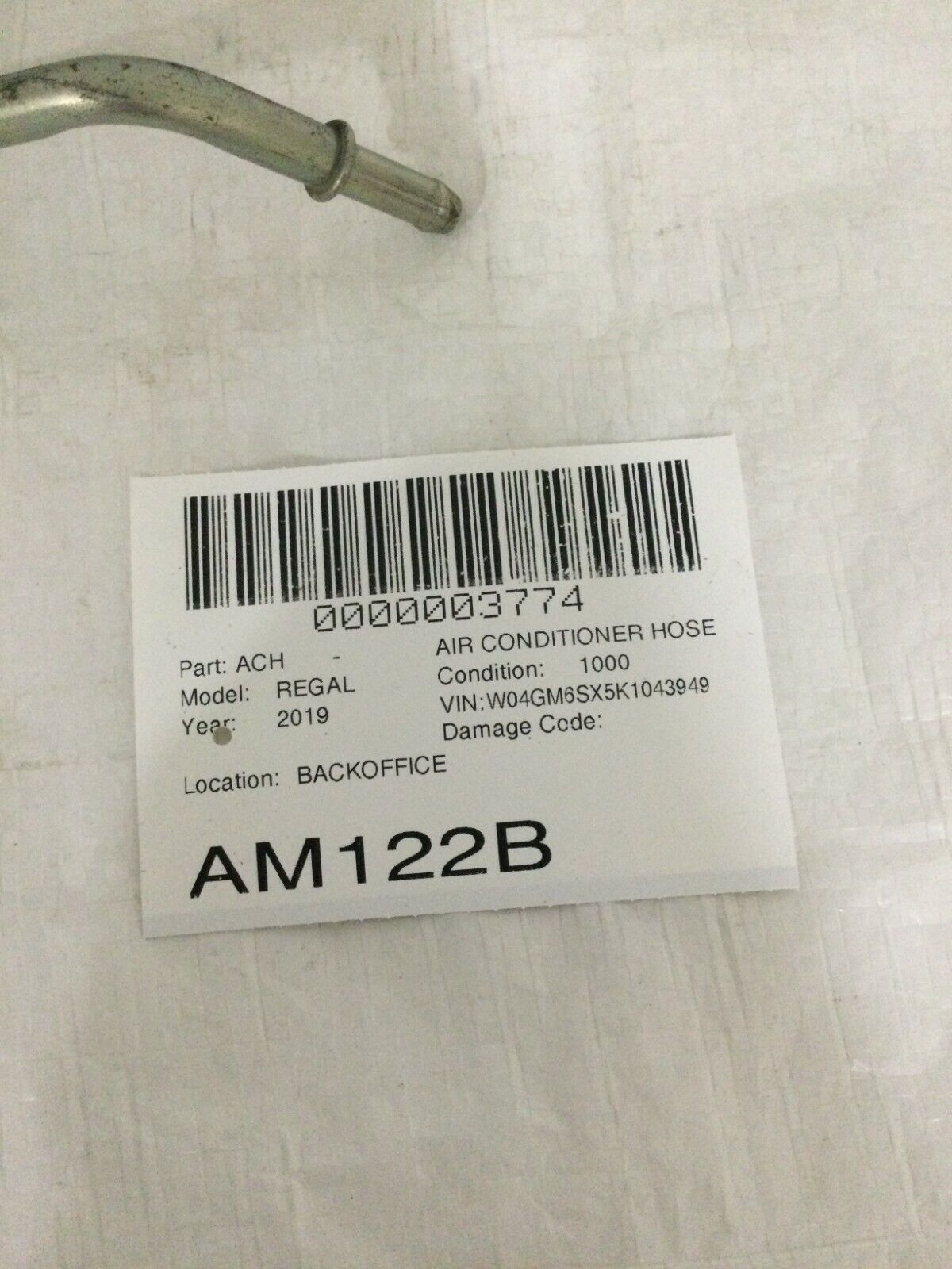2019 Buick Regal Sportback Preferred II A/C Hose 2.0L OEM