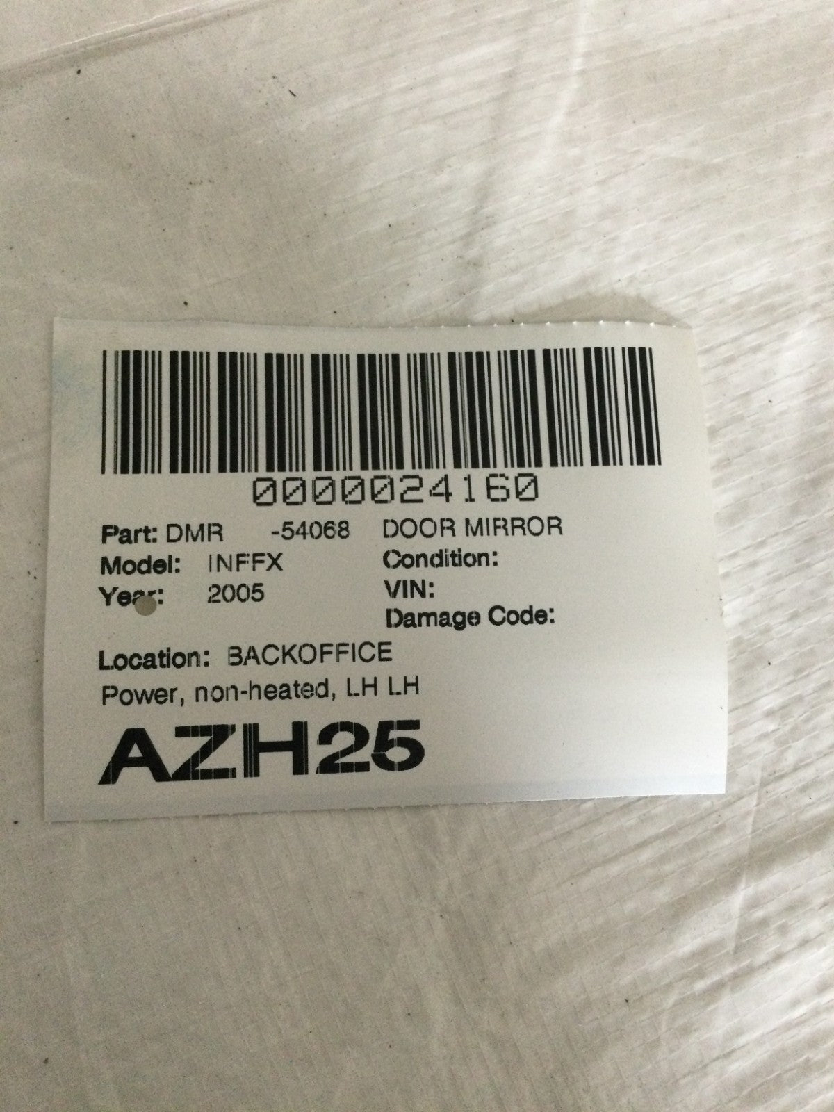 2003-2005 Infiniti FX35 FX45 LH Left Driver Mirror OEM MURAKAMI 7609 DAMAGED