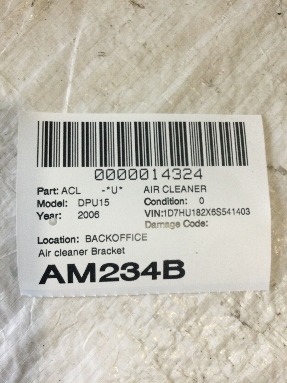 2006 Dodge Ram 1500  Air Cleaner  bracket 53032453AB OEM