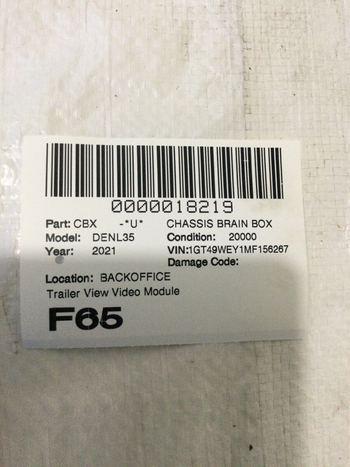 2019-2022 GMC Sierra 3500HD Trailer View Video Control Module OEM 84960406