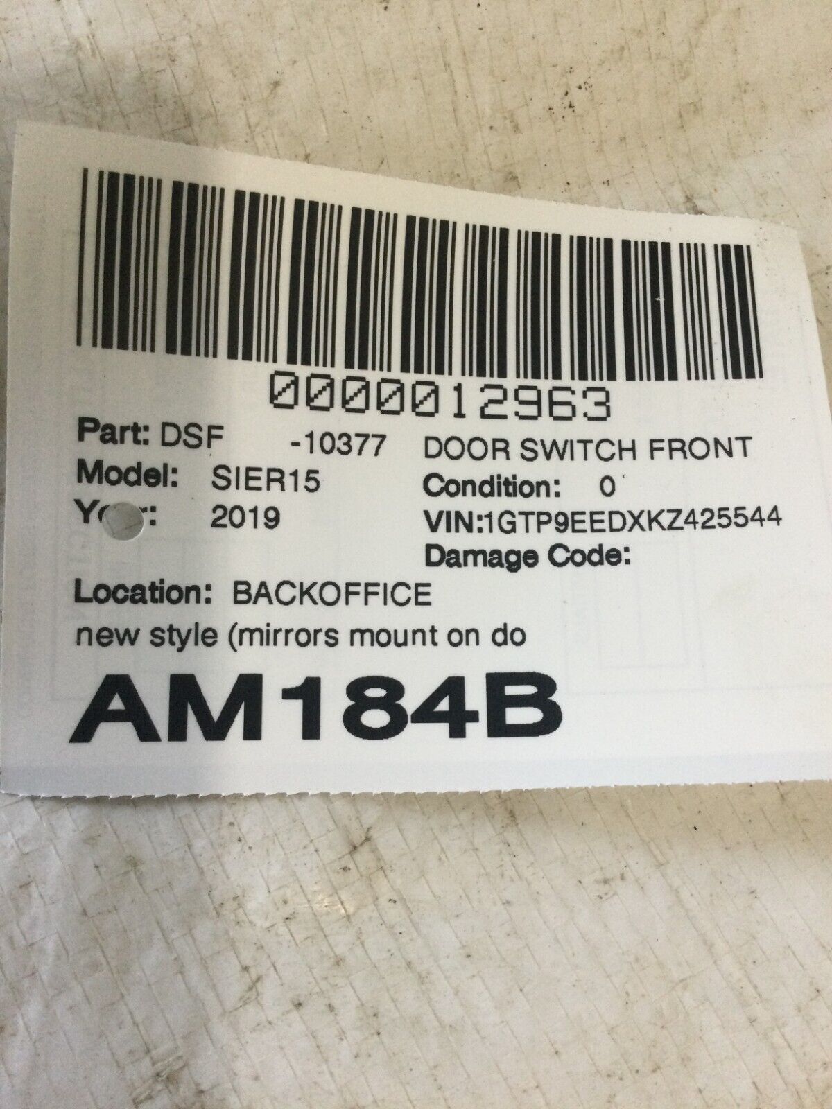 2019-2021 GMC Sierra 1500 Front Left Master Power Window Switch OEM 84708443