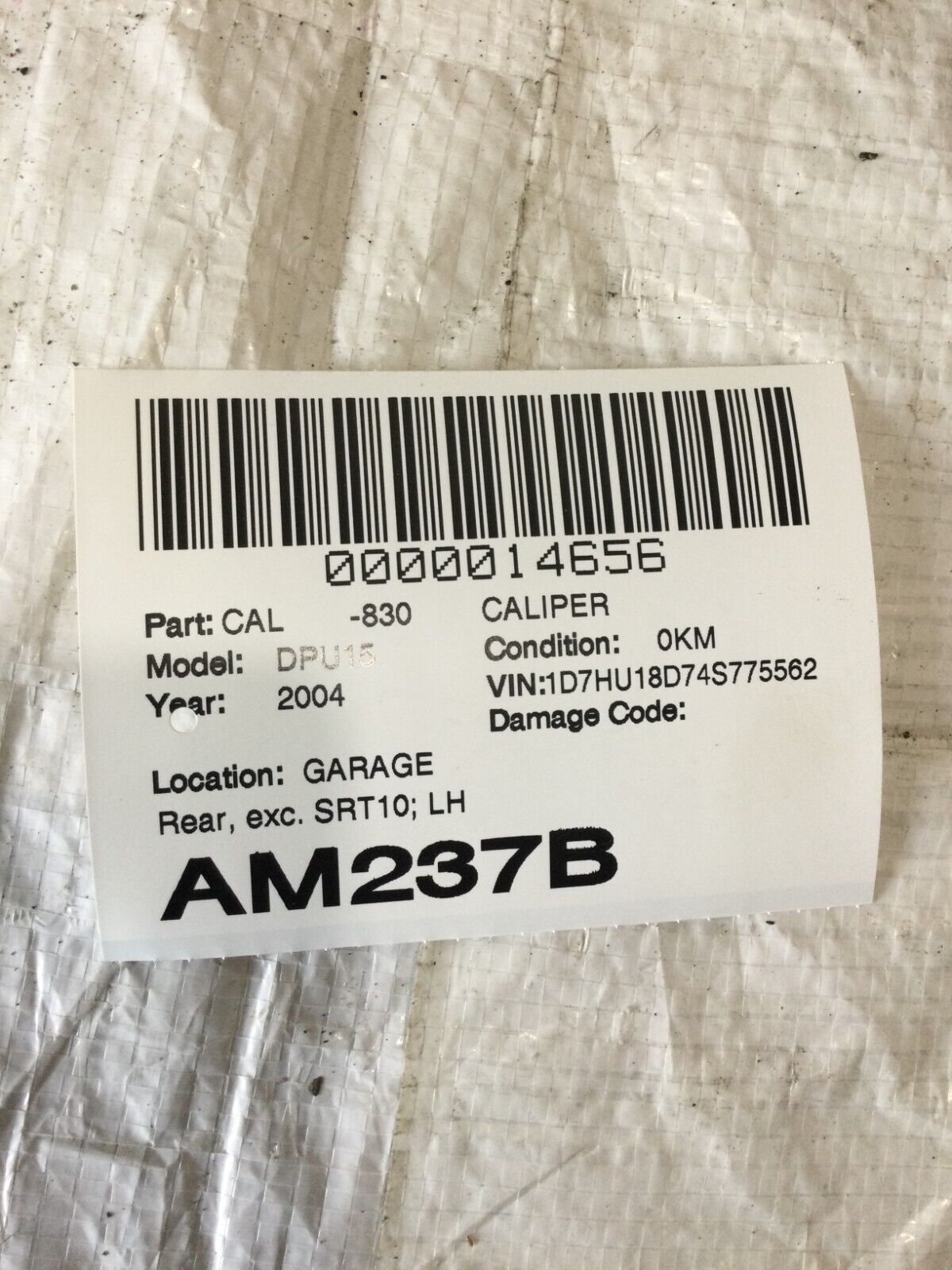 2004-2006 Dodge  Ram 1500 Rear Left  Brake  Caliper OEM