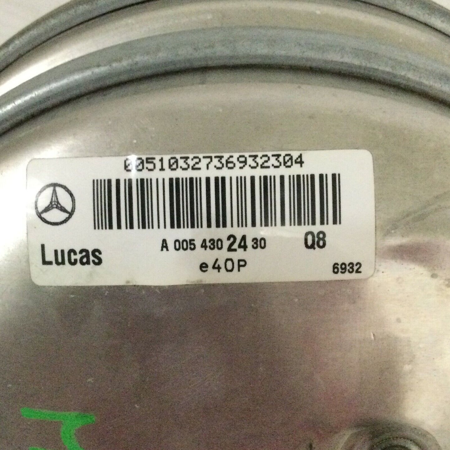 2003-2006 Mercedes Benz W211 E55AMG Power Brake Booster Cylinder A0054302430 OEM