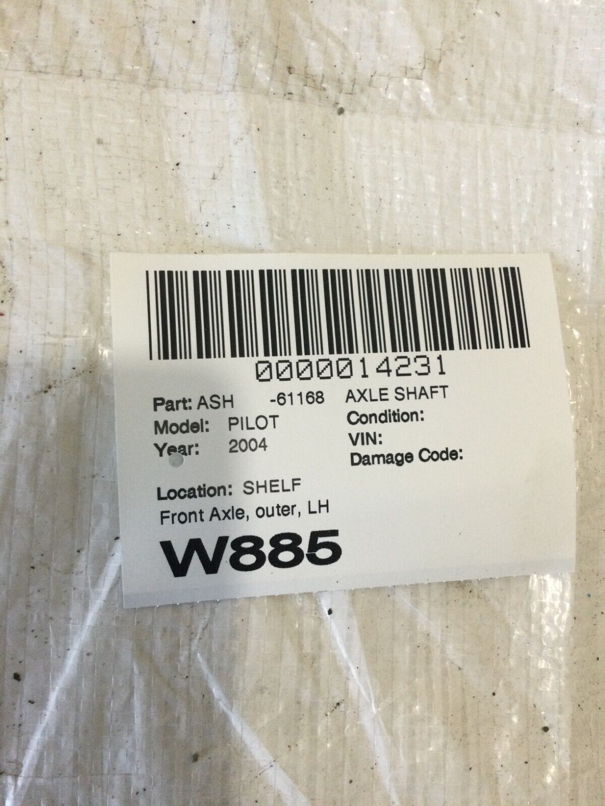 2004 Honda Pilot Front Left Outer Axle Shaft OEM