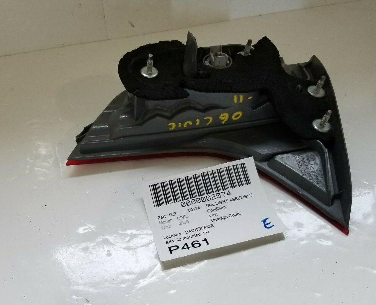 2006 2007 2008 Honda Civic Sedan Tail Light Lamp Left LH Driver Side Inner OEM