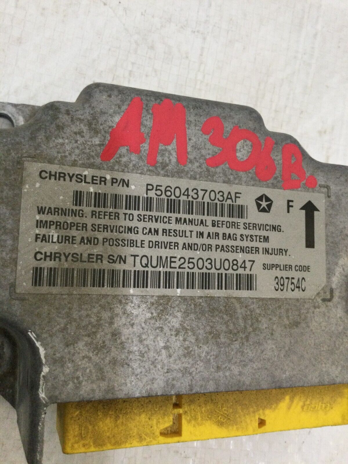 2004 Dodge Ram 1500 SRS Control Module Computer 56043703AF OEM