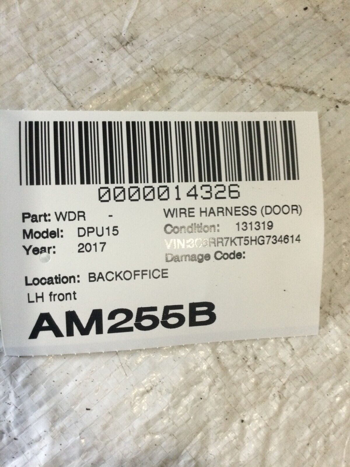 2017 RAM 1500  Front Left  Wiring Harness Module OEM