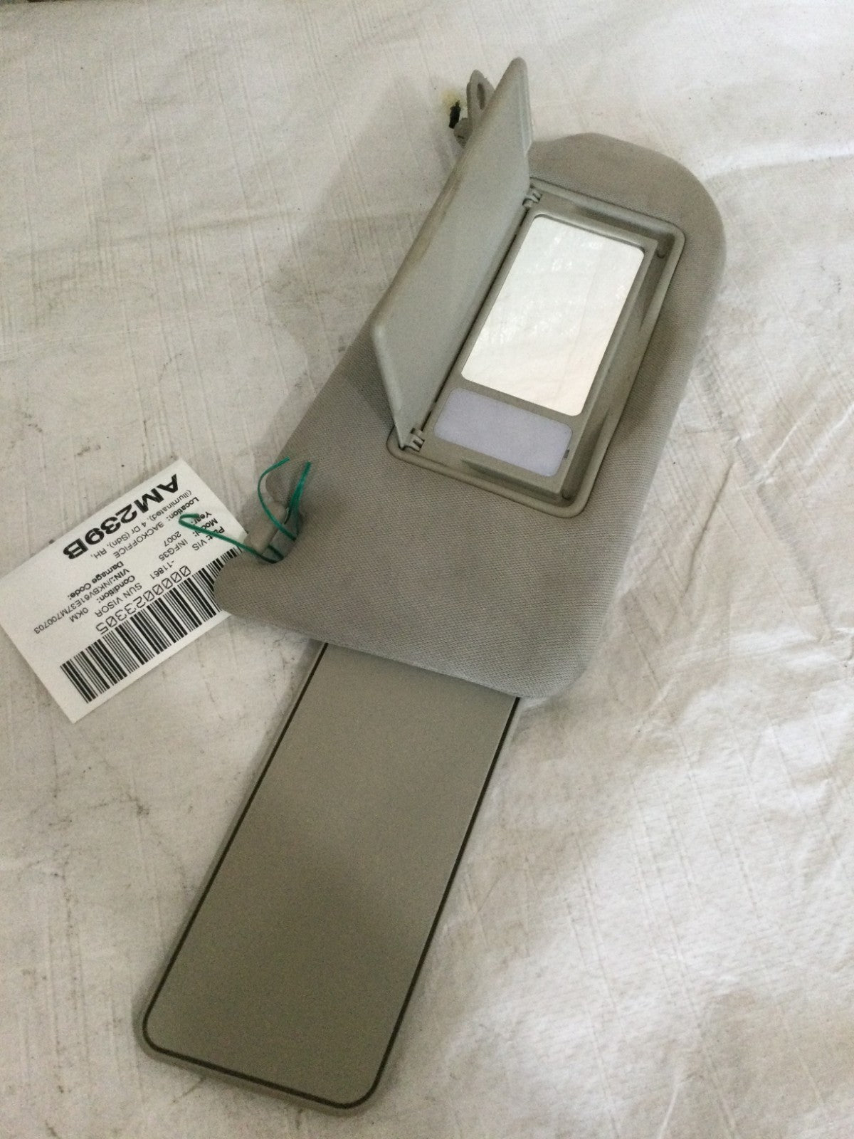 2007 Infiniti G35 Right Passenger Sun Visor OEM