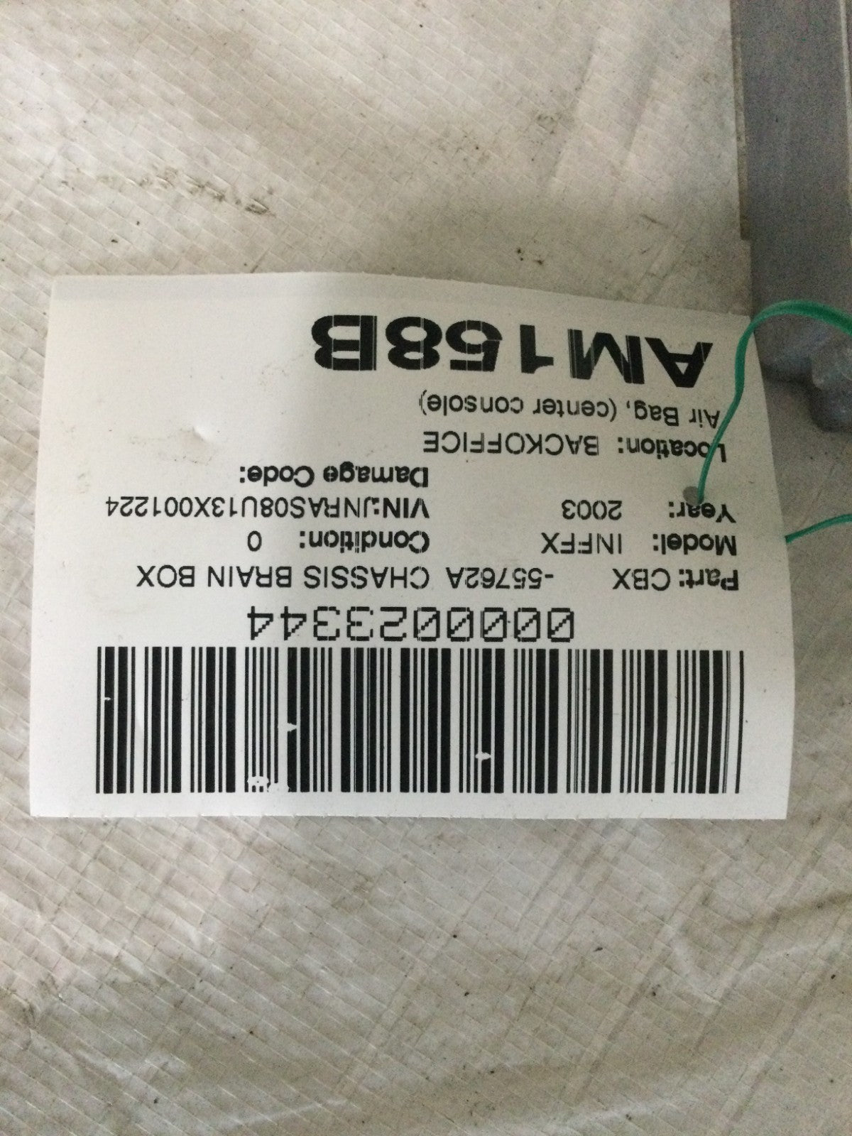 2003 Infiniti FX35 SRS Computer Control Module OEM 98820CG000