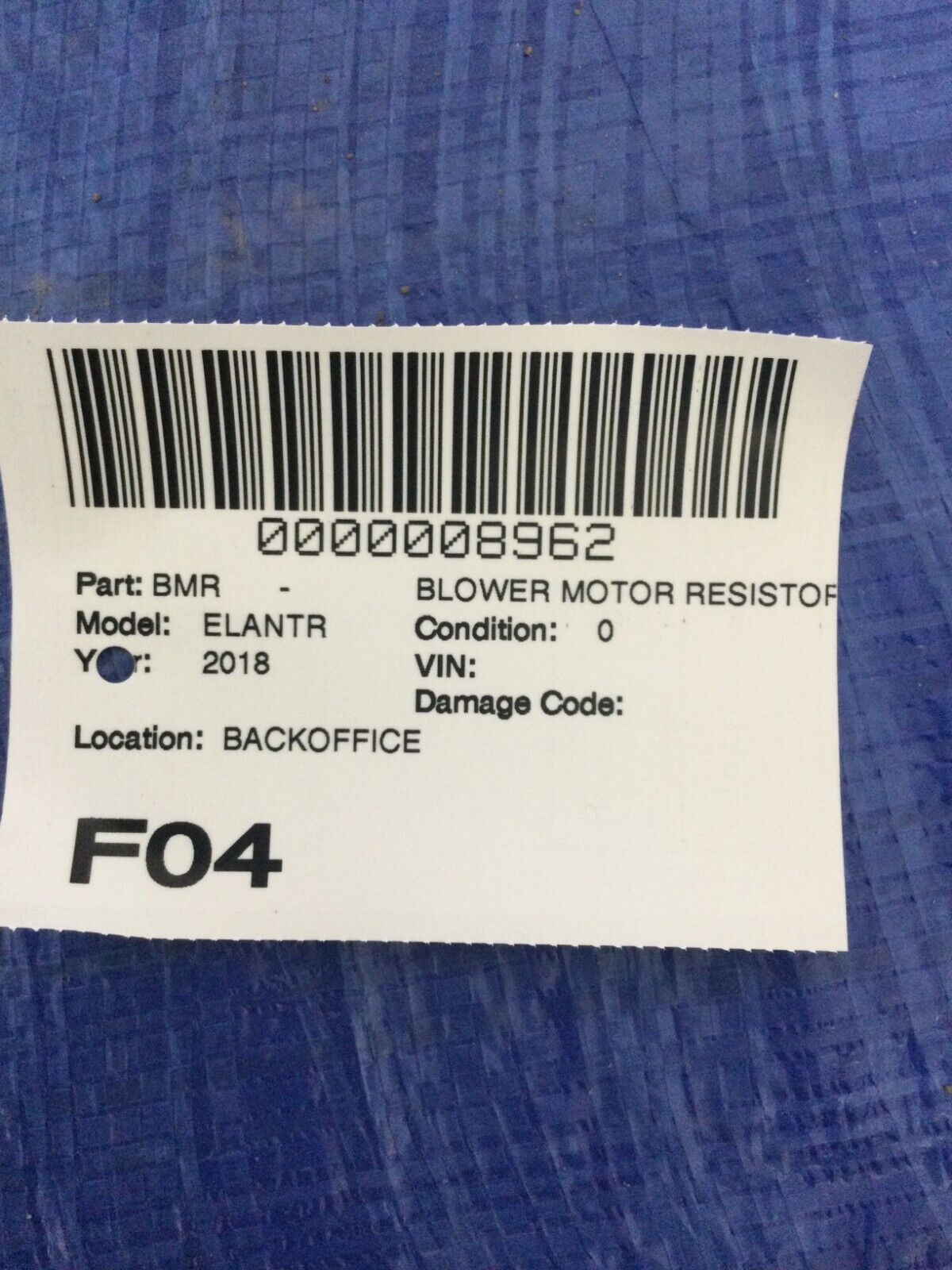 2018 Hyundai Elantra Blower Motor Resistor OEM