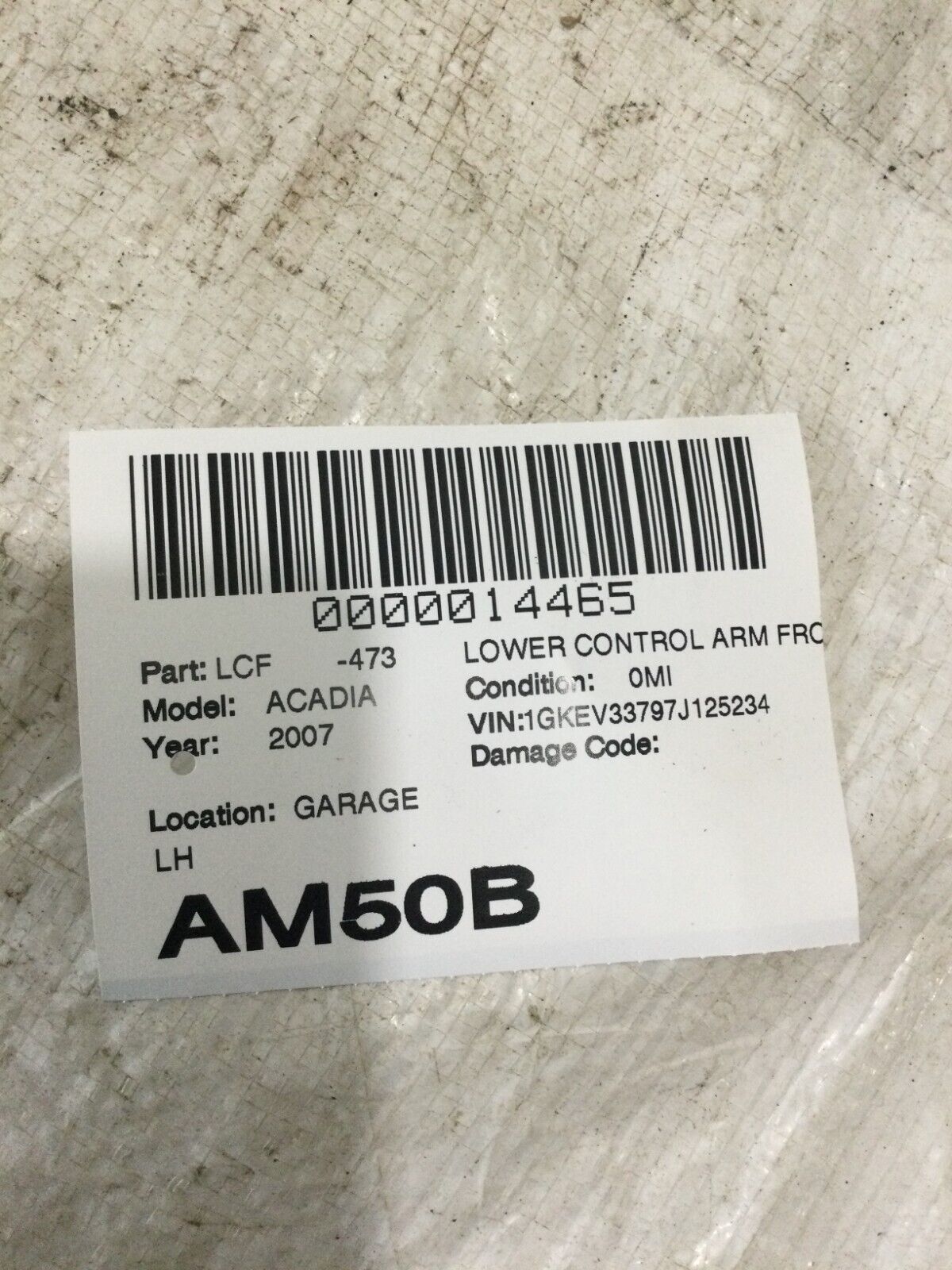 2007-2009 GMC Acadia Front Left Lower Control Arm OEM