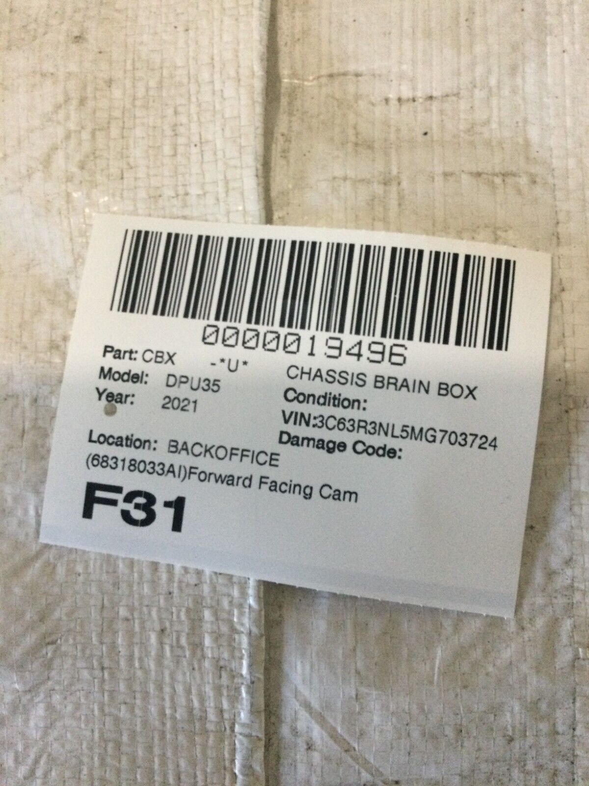 2021 RAM 3500  2021 Camera/Projector  5602919AA OEM