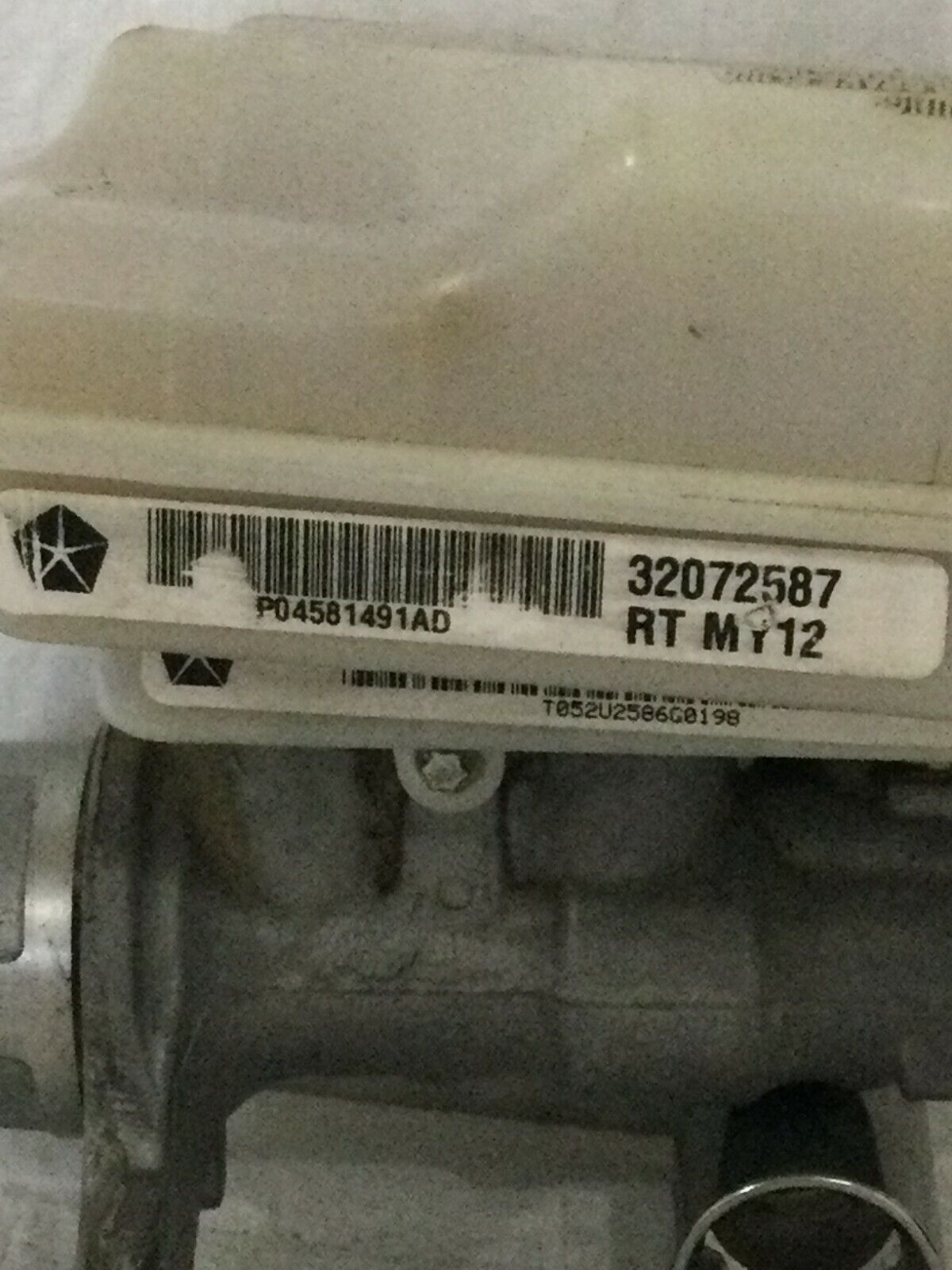 2017 Dodge Grand Caravan Master Power Brake Cylinder W/ Reservoir OEM 04581491AD