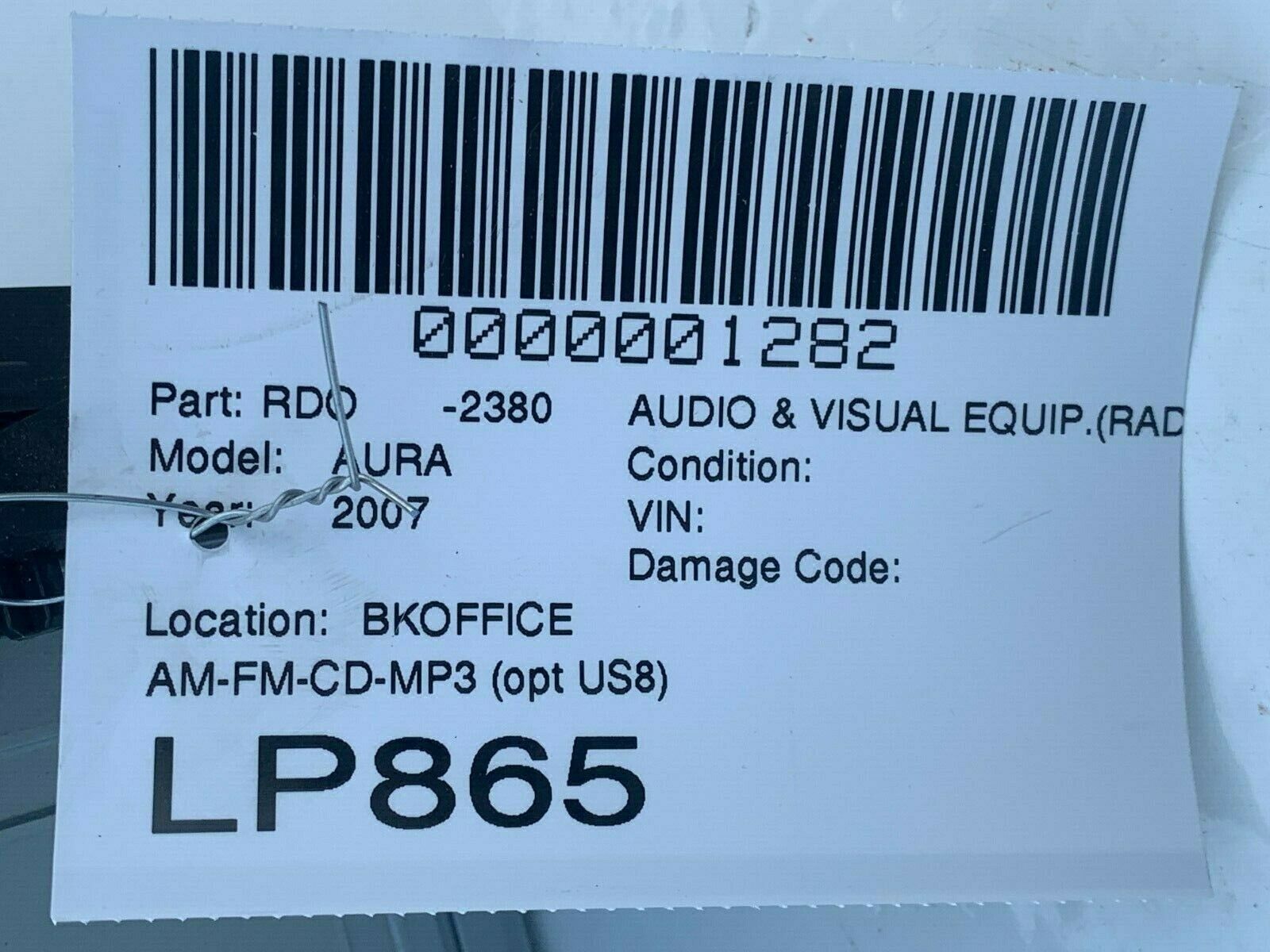 2007-2008 Saturn Outlook AM FM CD Radio Player OEM OPT US8 25827114
