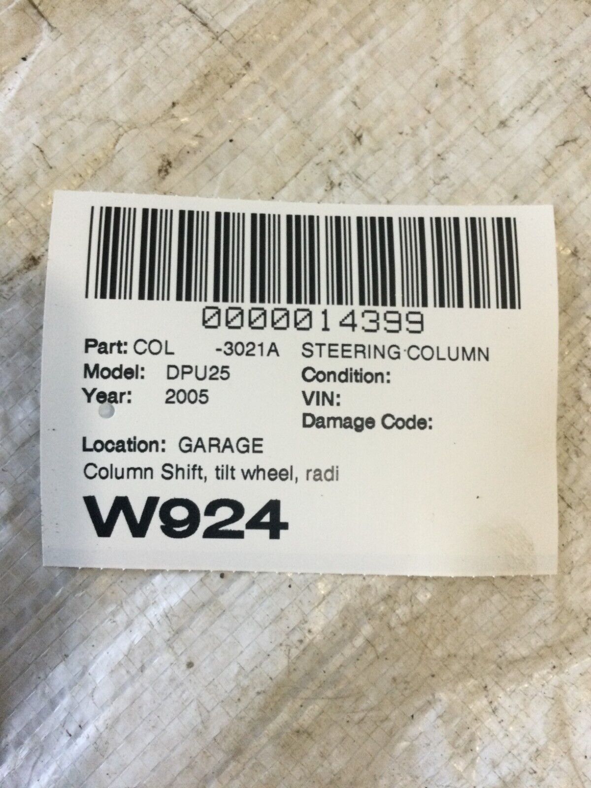 2004-2005 Dodge Ram 2500 Steering Column Assembly 05057397AE OEM