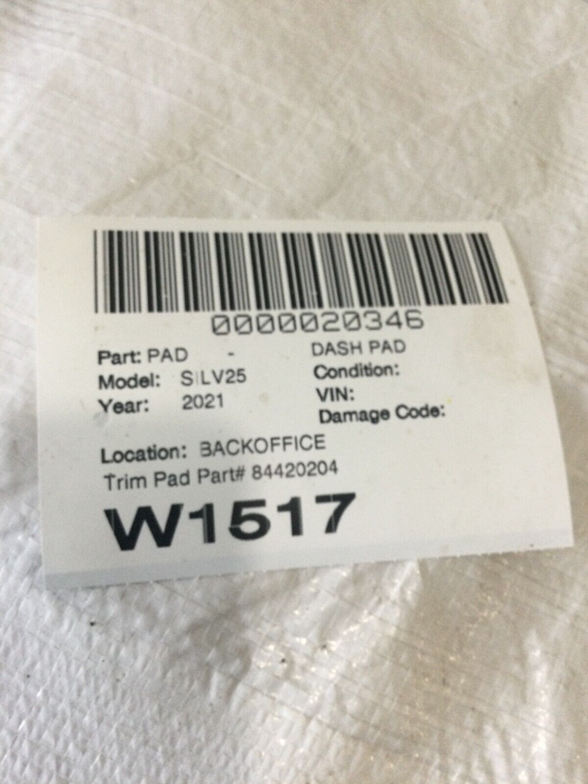 2019-2022 Chevrolet Silverado 2500 Right Front Dash Panel Air Vent