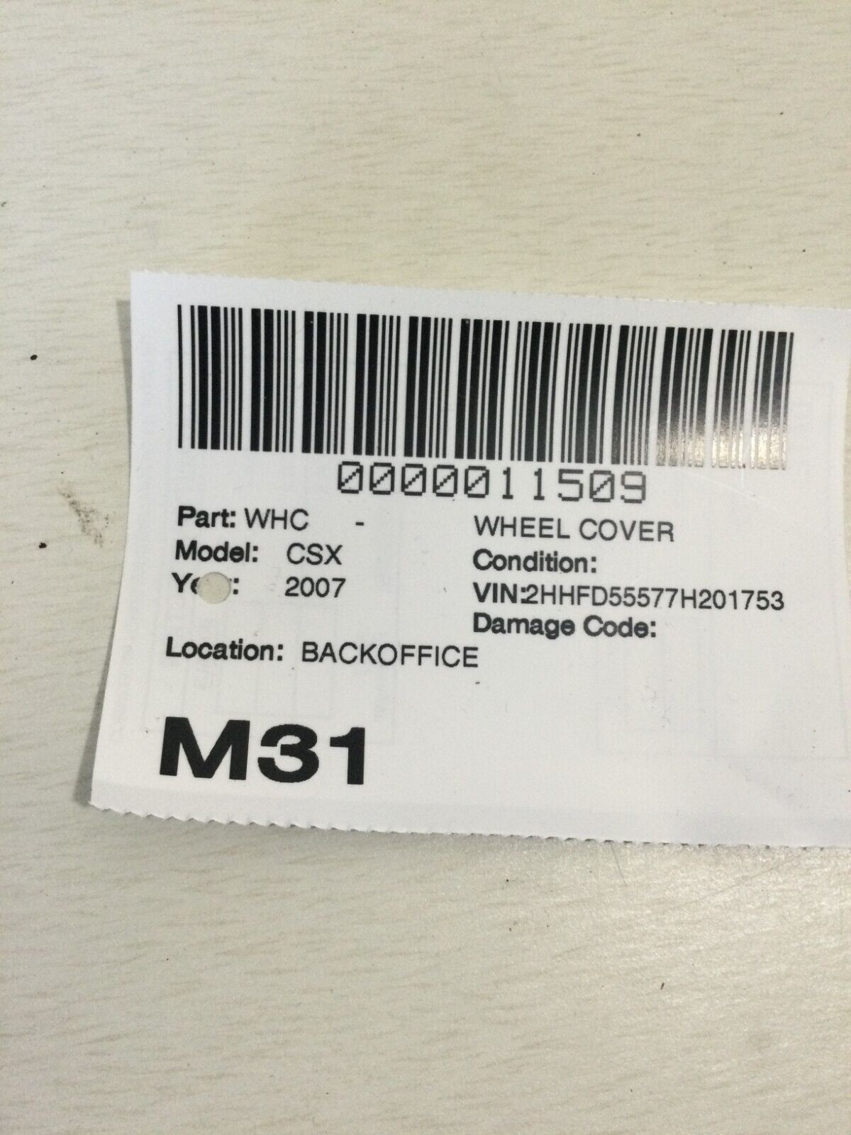 2003-2005 Honda Civic 14” Hubcap Wheel Cover 44733-S5D-A20 OEM