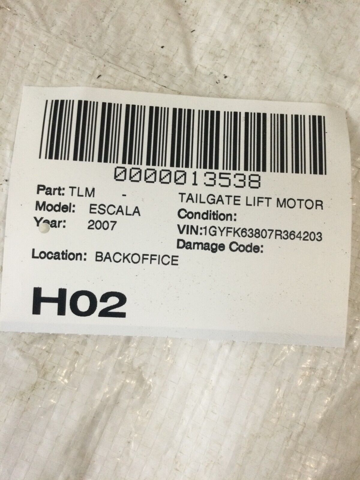 2007-2009 Cadillac Escalade Tailgate Lift Motor Assembly OEM
