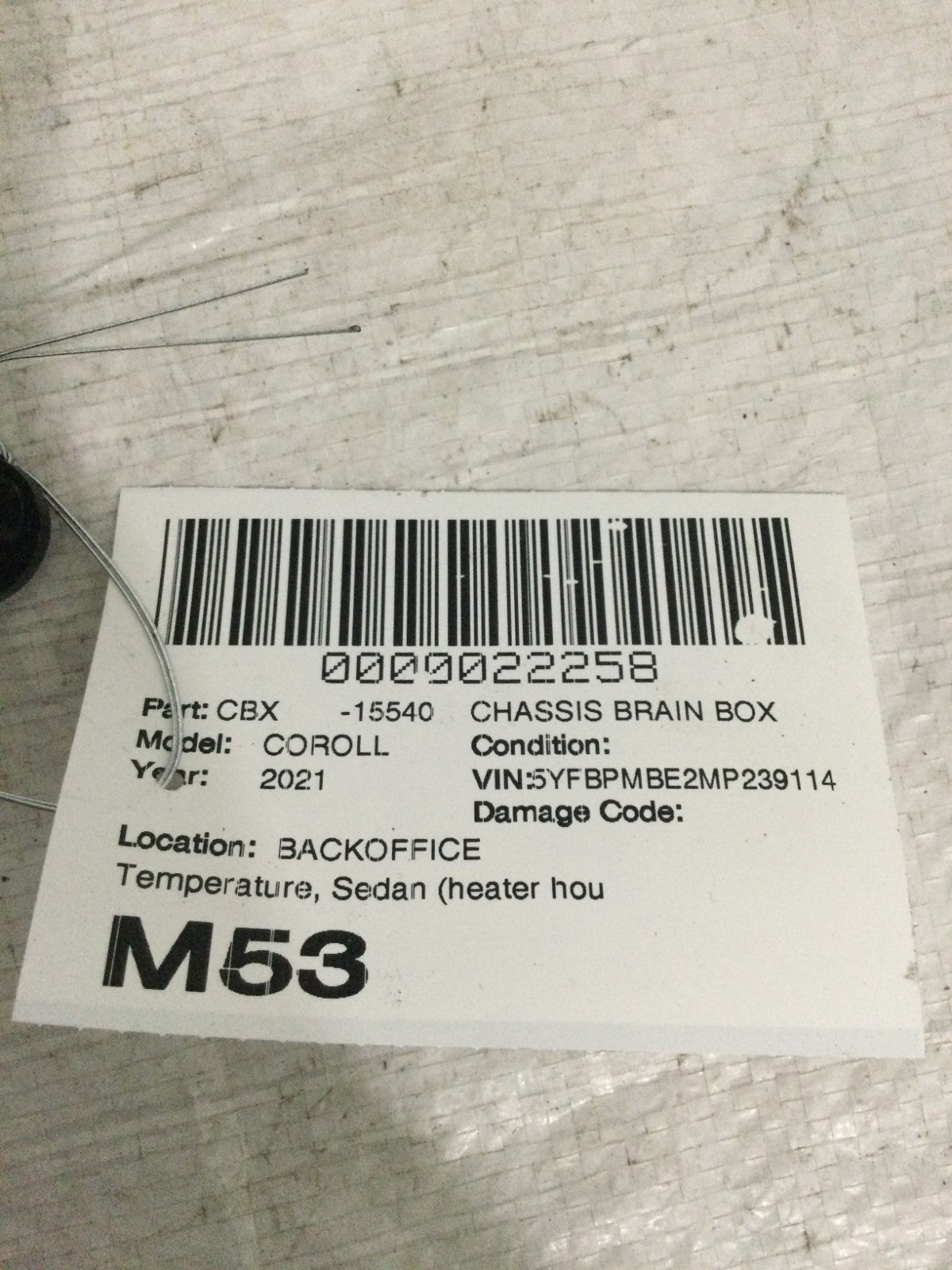 2021 Toyota Corolla Climate Control Module OEM 88650-02L30