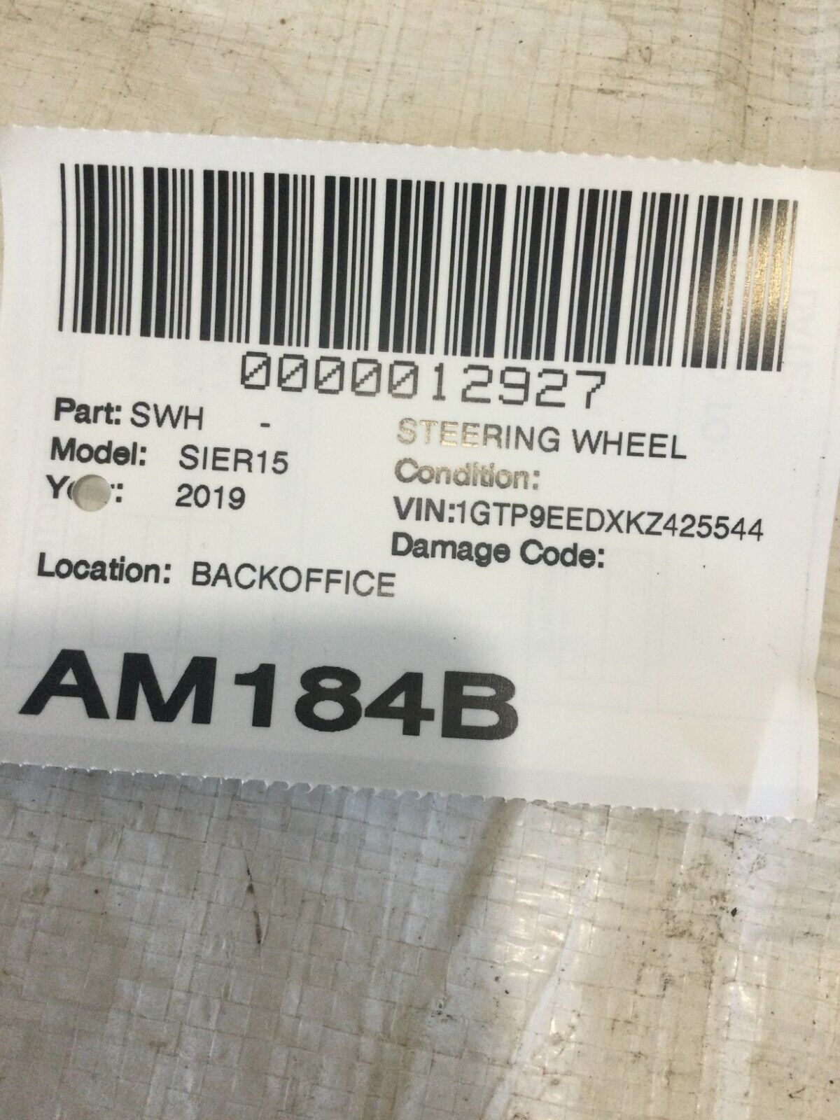 2019-2022 GMC Sierra 1500 Leather  Strng Wheel Heated Black W/ Stichthing OEM