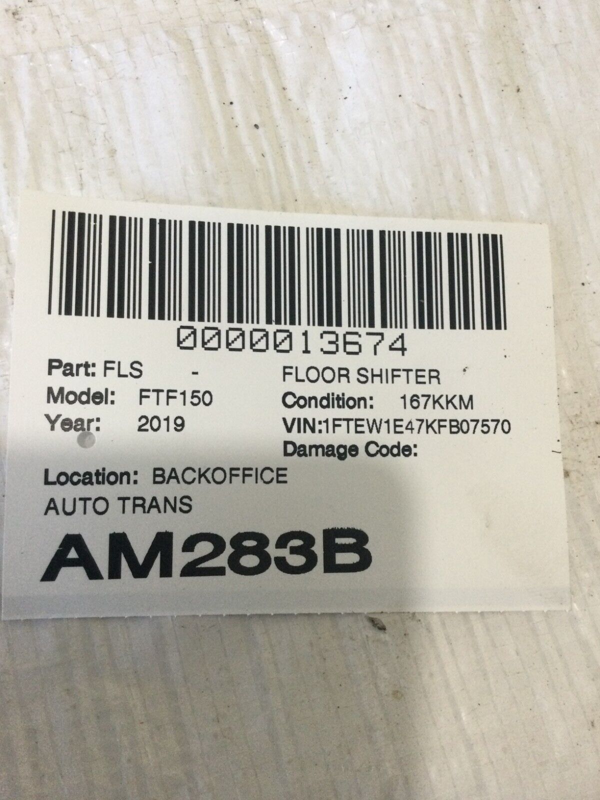 2019 Ford F-150 150 A/T Floor Shifter Gear Selector Assembly OEM