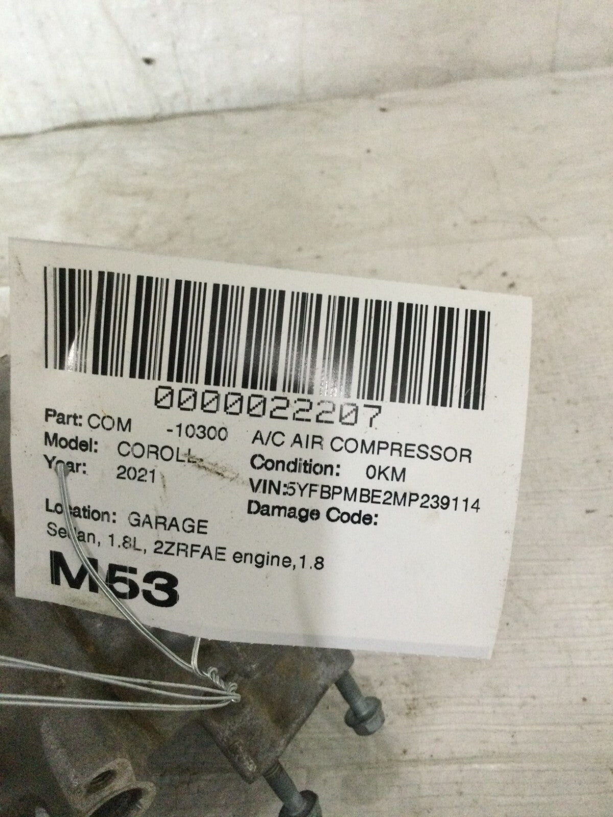 2021 Toyota Corolla A/C Compressor OEM CG447250-4100