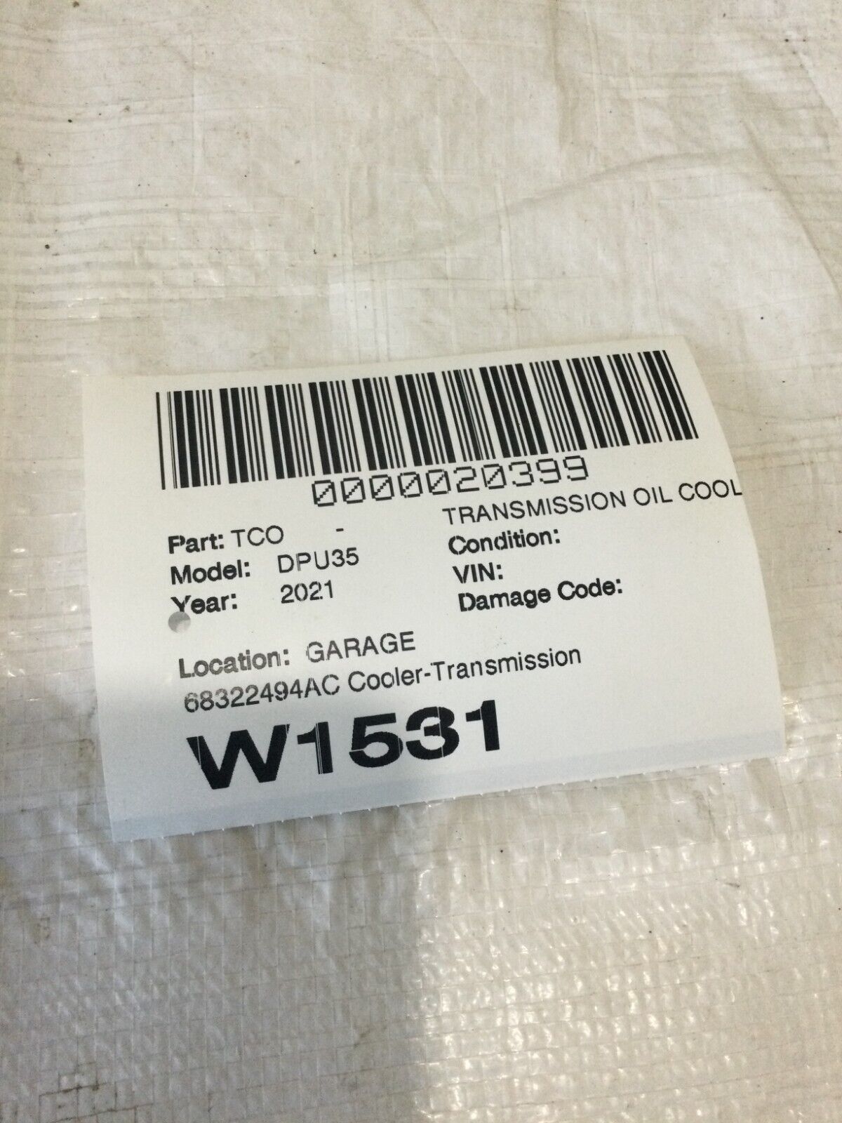 2019-2023 RAM 3500 6.7L Automatic Transmission Oil Cooler OEM