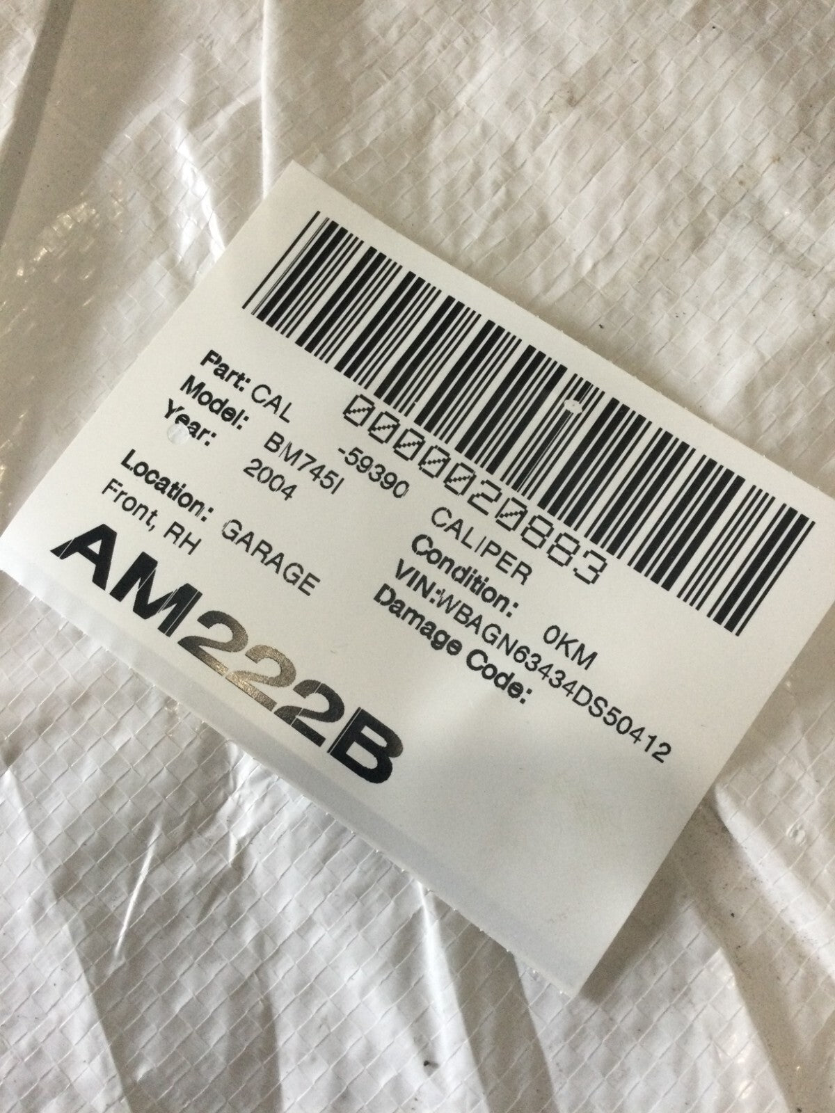 2004 BMW 745I Front Right Passenger Side Brake Caliper OEM RH