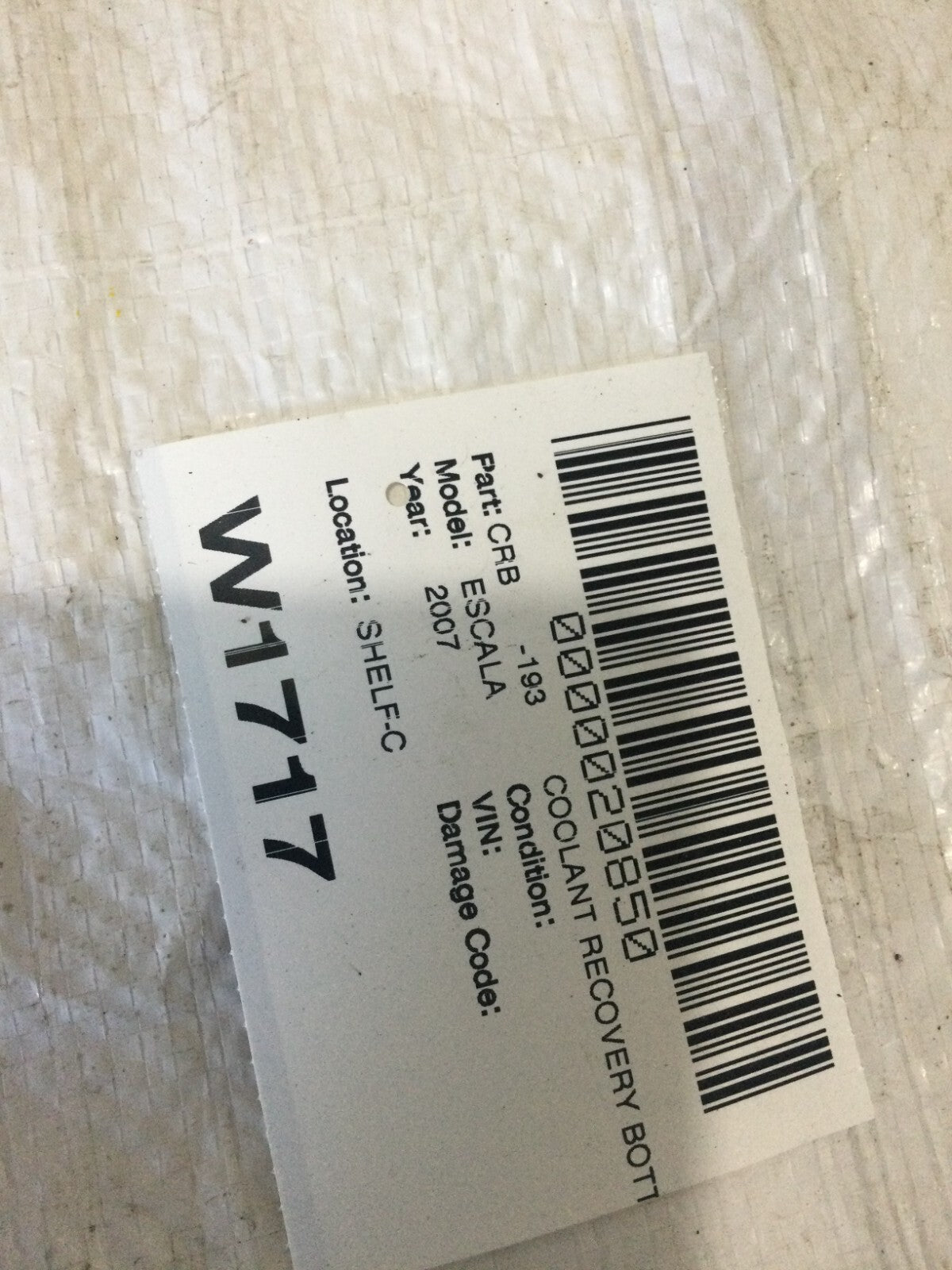 2007 Cadillac Escalade Engine Coolant Recovery Bottle OEM