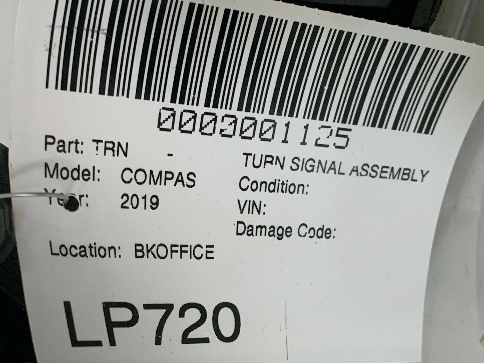 2017 2018 2019 2020 2021 Jeep Compass Halogen OEM RH Turn Signal 55112720AB