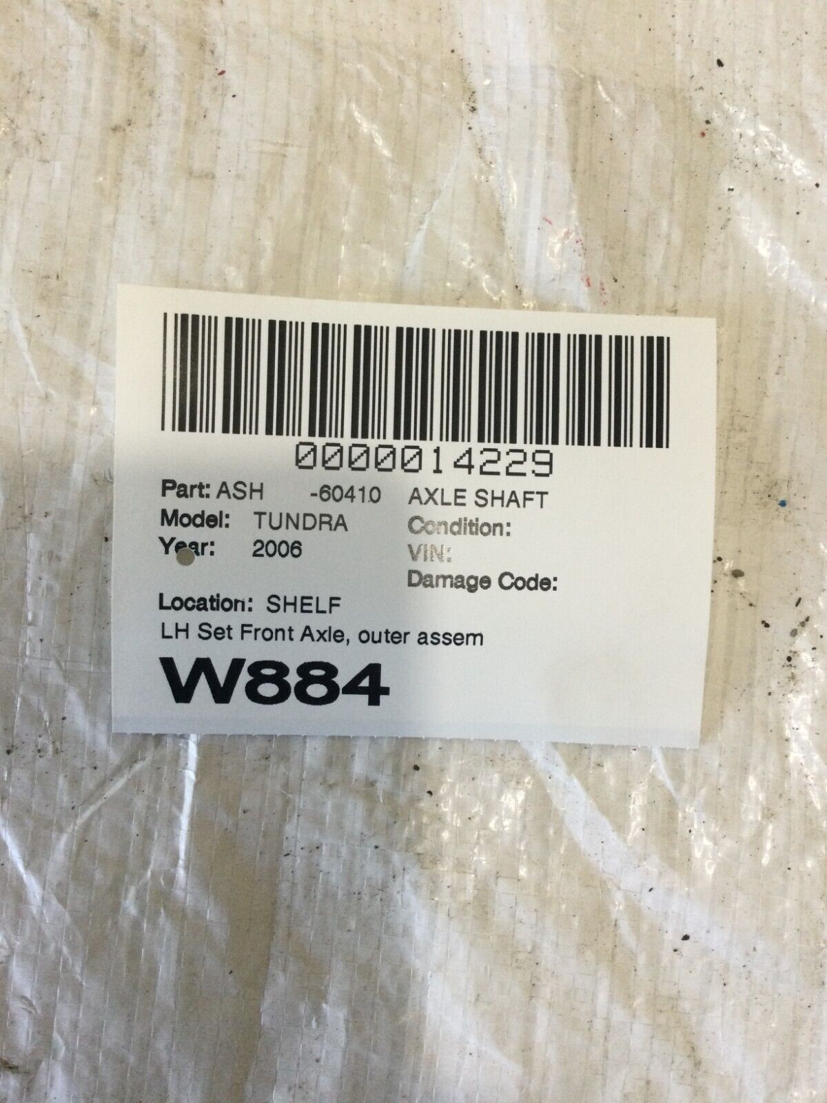 2006 Toyota Tundra Front Left Outer Axle Shaft OEM