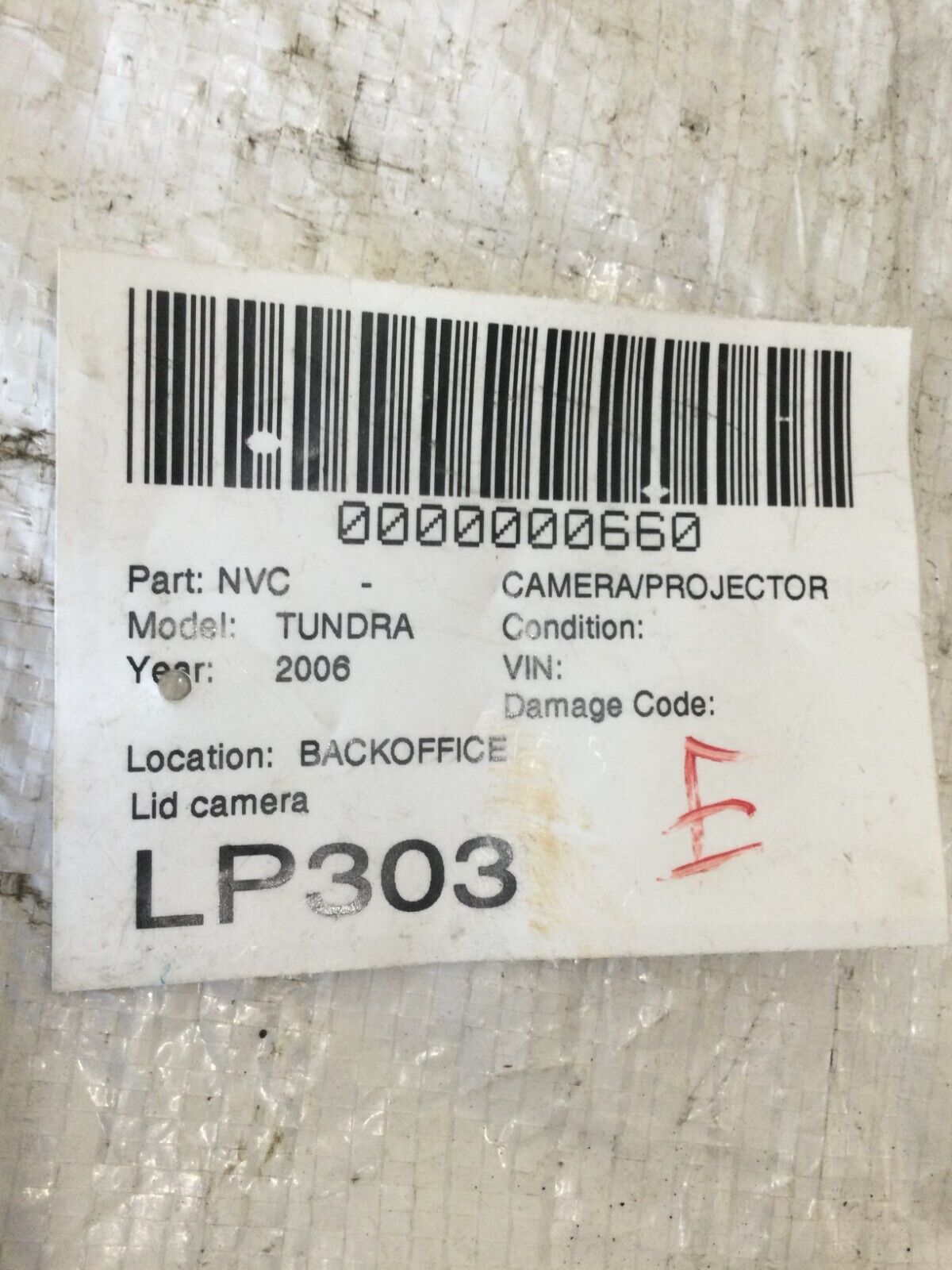 2006 Toyota Tundra Lid Rear View Backup Camera