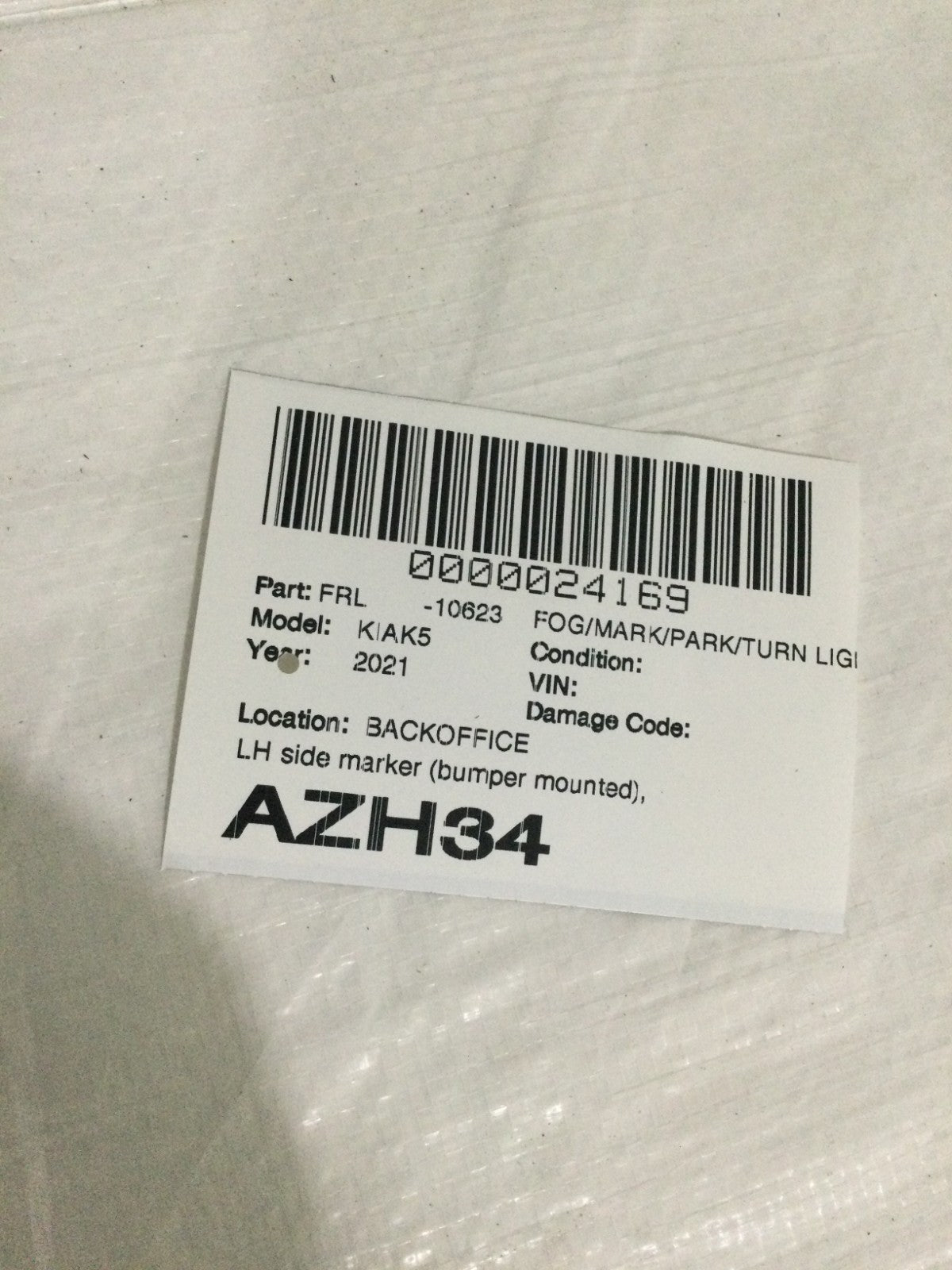 2021-2024 Kia K5 Left Driver Side Fog Lamp Assembly OEM 92201L2100