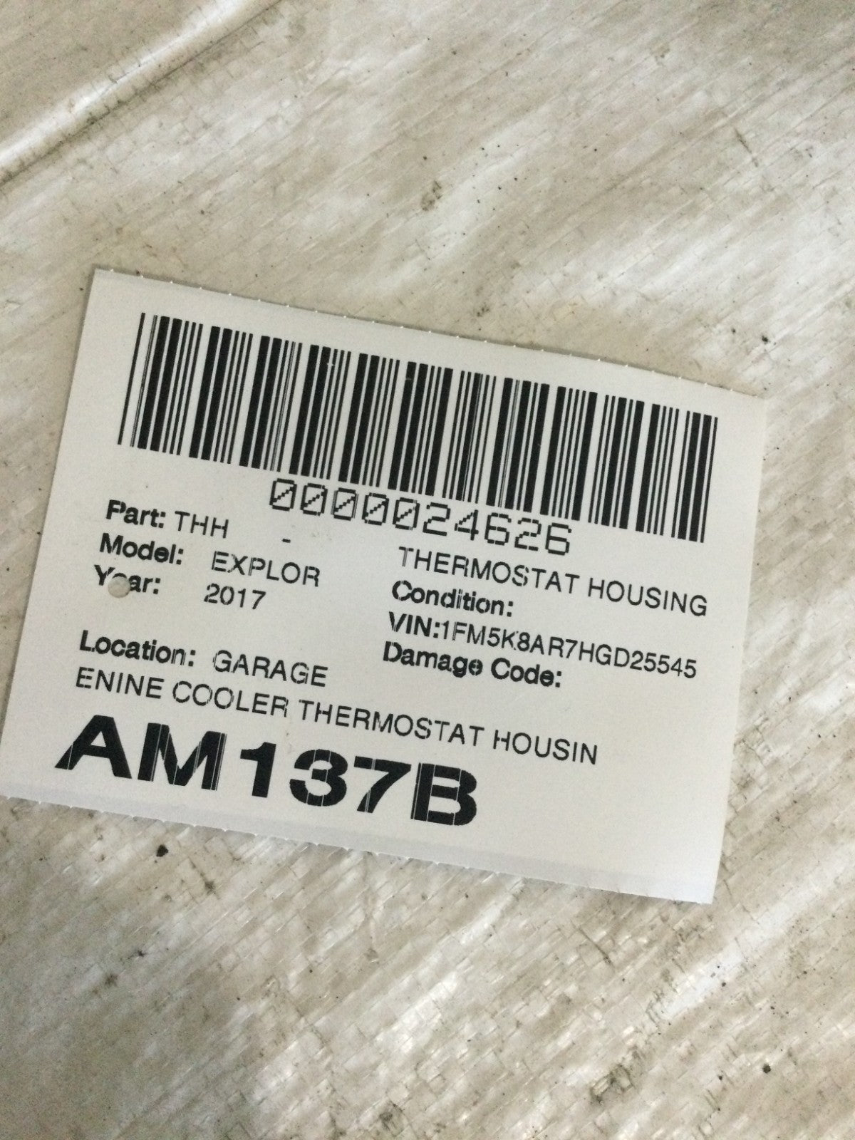 2017 Ford Explorer Thermostat Cooler OEM