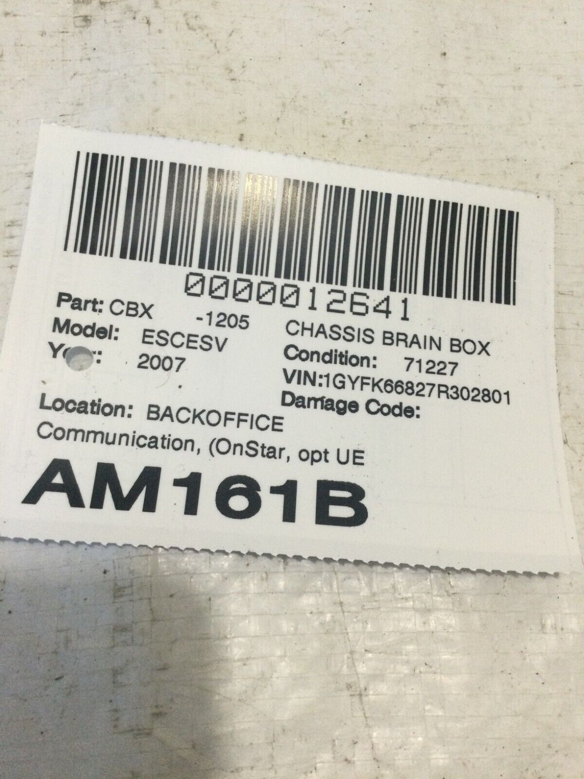 2007- 2009 Cadillac Escalade Brain Box  Onstar Communication  Module OEM