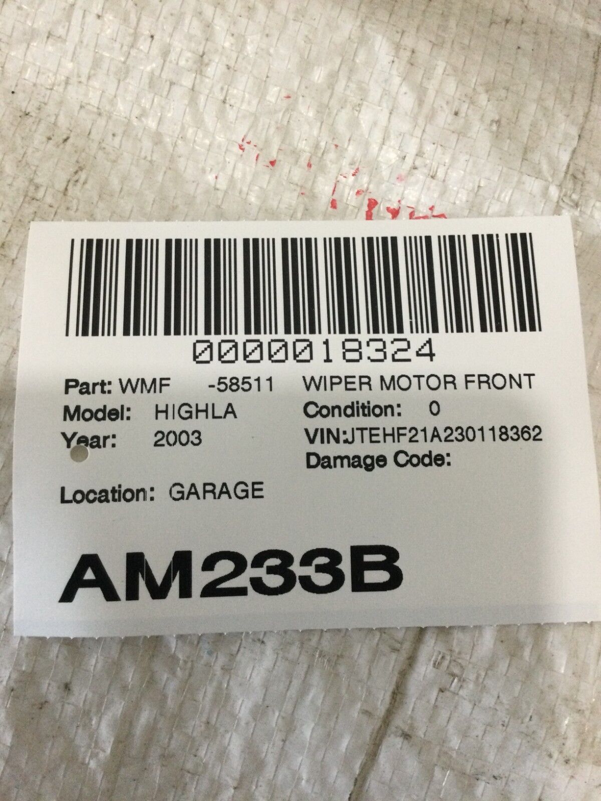 2001-2003 Toyota Highlander Front Windshield Wiper Motor W/ Link 85110-48070 OEM