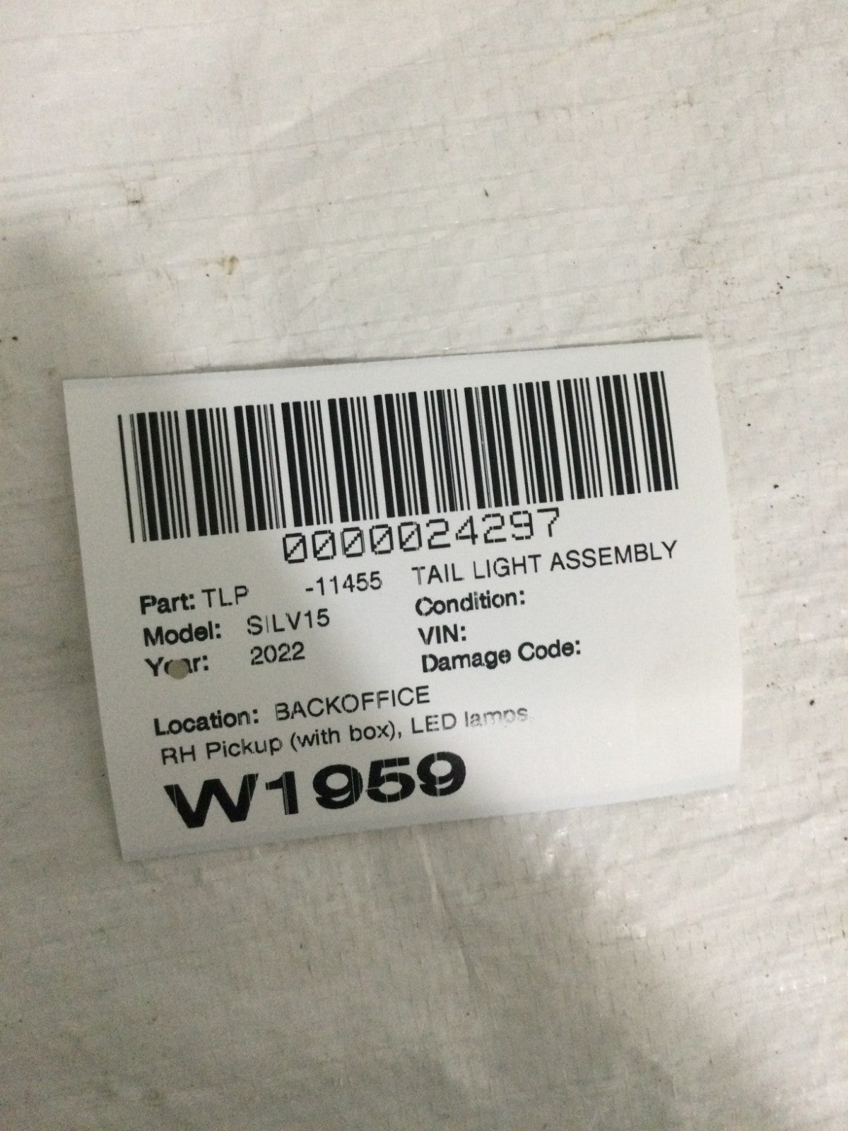 2019-2023 Chevy Silverado 1500 2500 3500 Right PASSENGER Side Tail Light