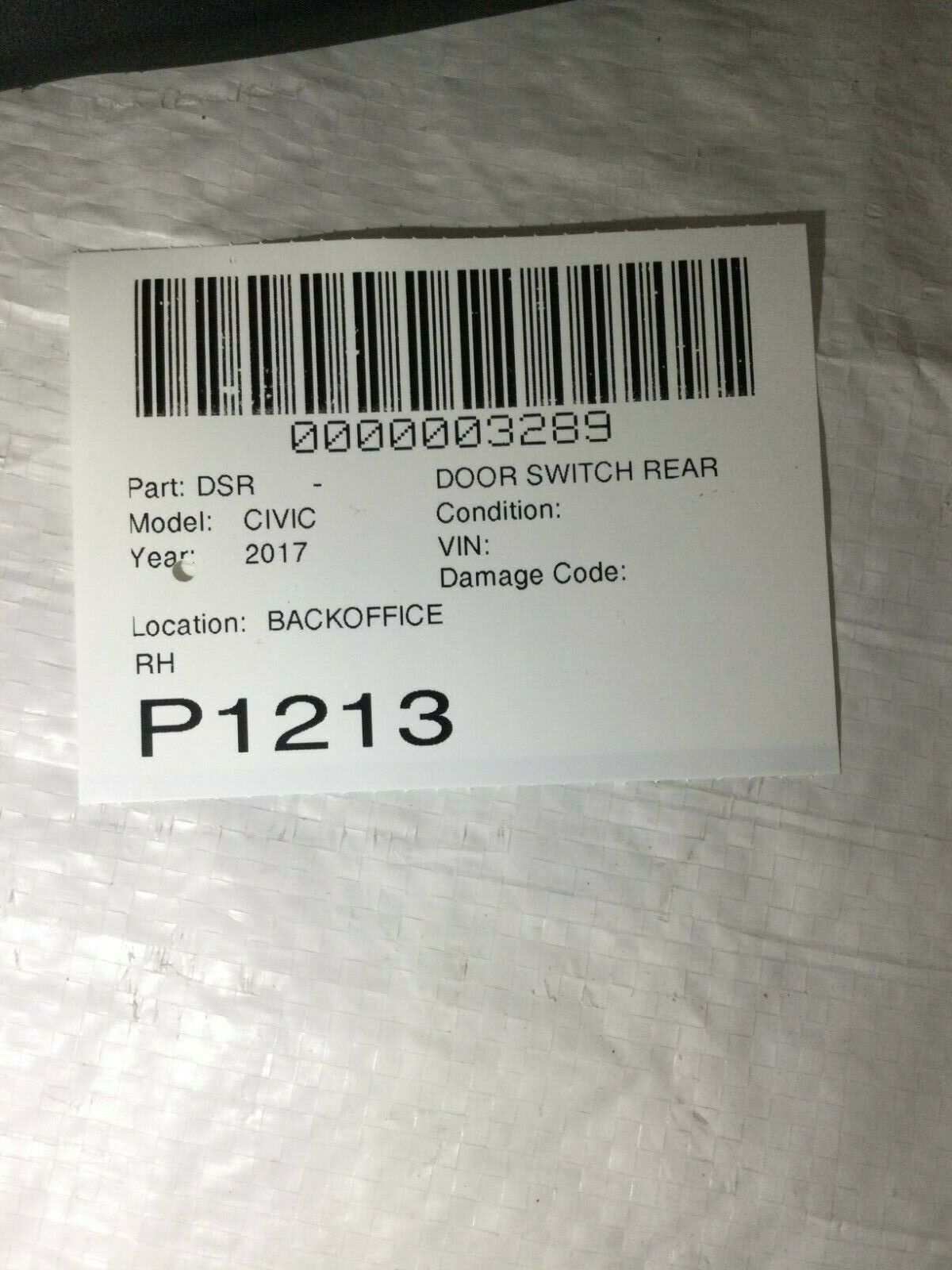 2017 Honda Civic Rear Right Window Control Switch 83740-TBA-A010 OEM