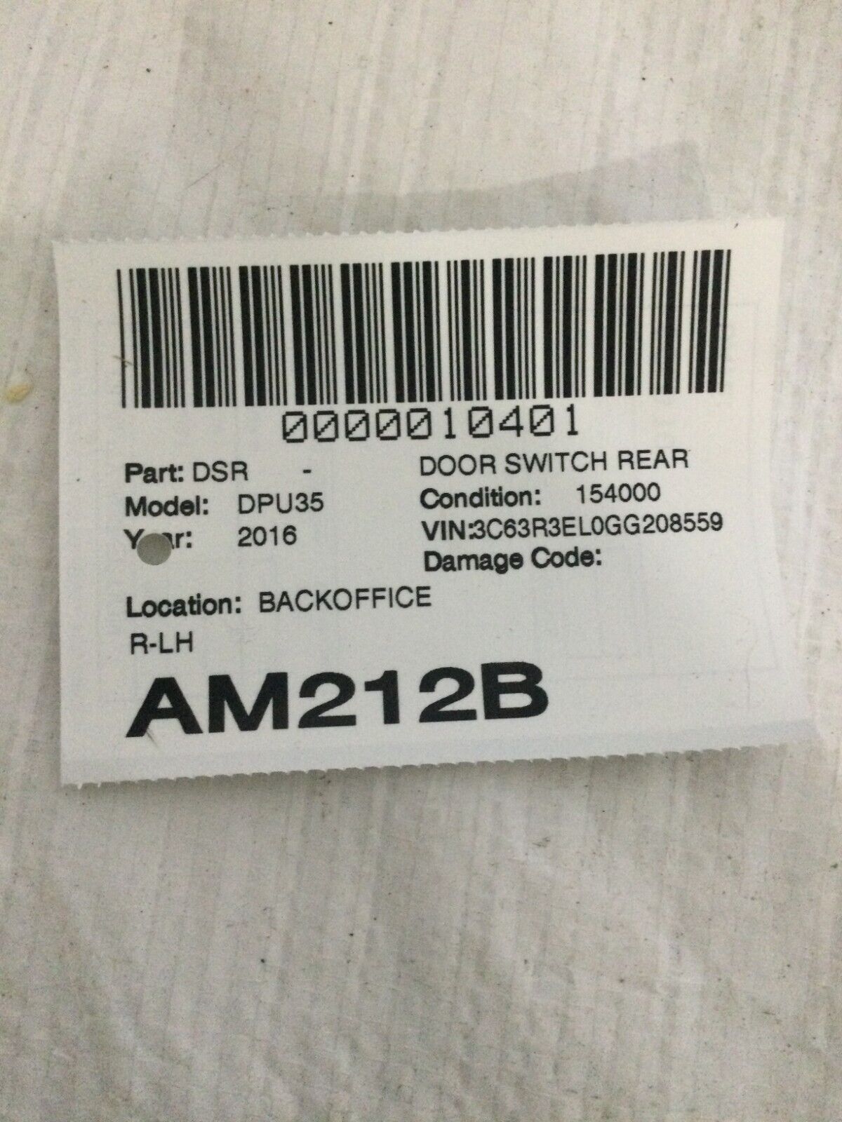 2018 Dodge Ram 1500 Driver Left Rear Power Window Switch 56046832ac UDIZO