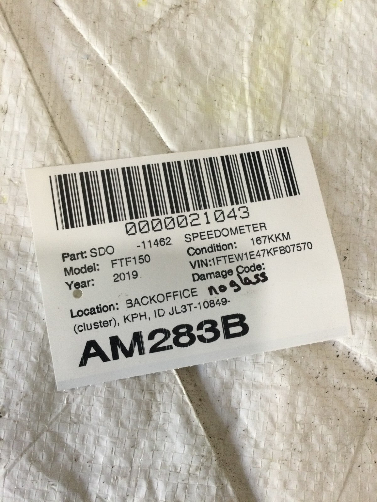 2019 Ford F-150 F150 Speedometer Gauges Instrument Cluster KPH OEM GLASS MISSING