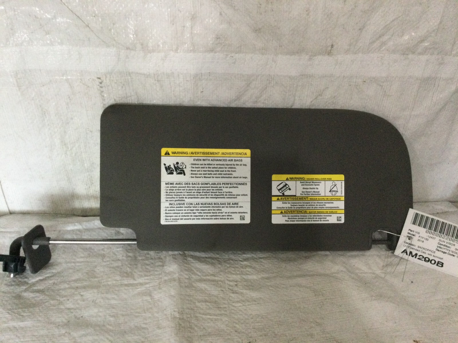 2018 Ford F-150 Left Driver Side Sun Visor BU5A-00014-DA OEM