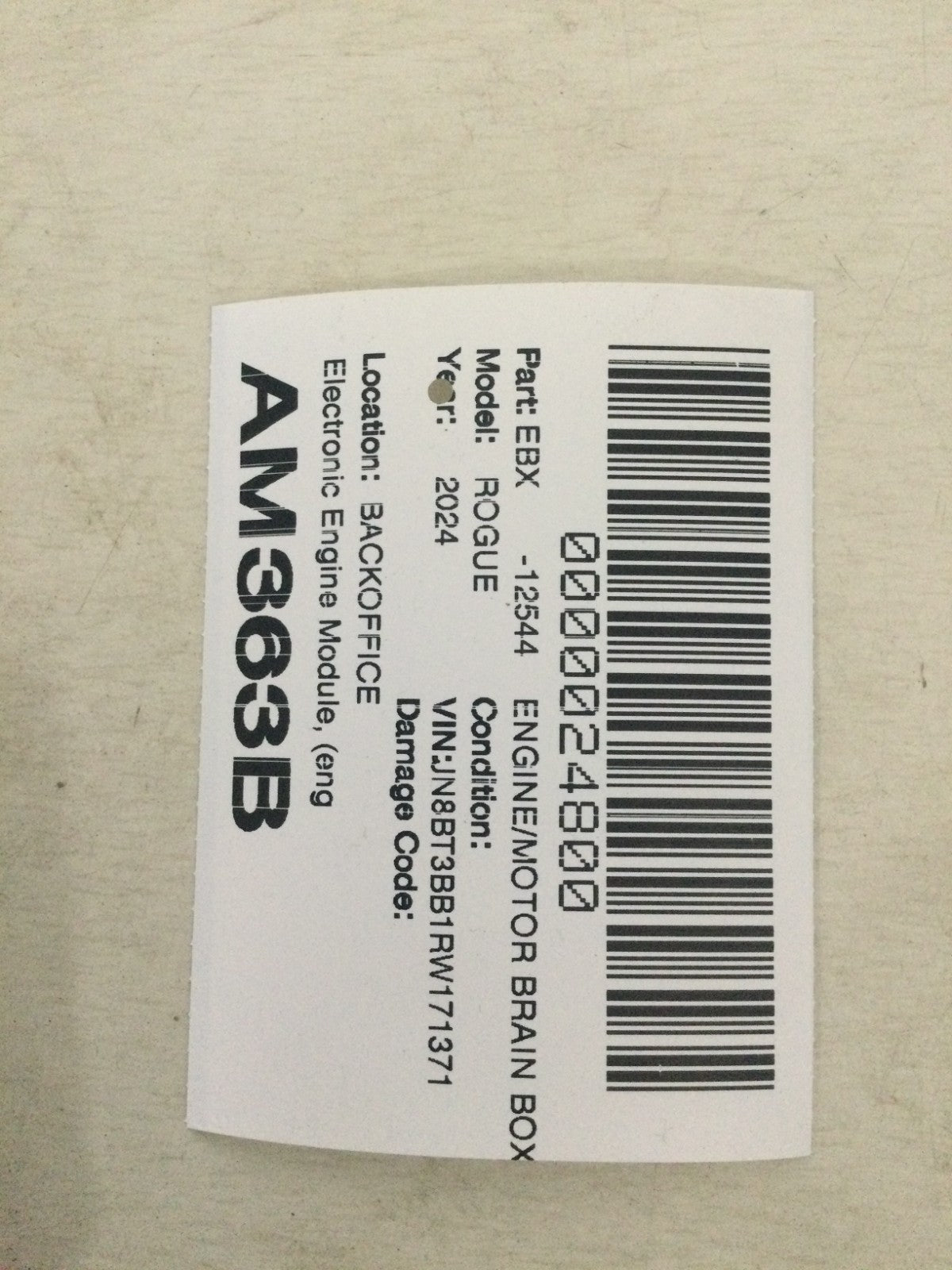 2024 Nissan Rogue 1.5L Engine Control Module OEM 23703 6ER1A