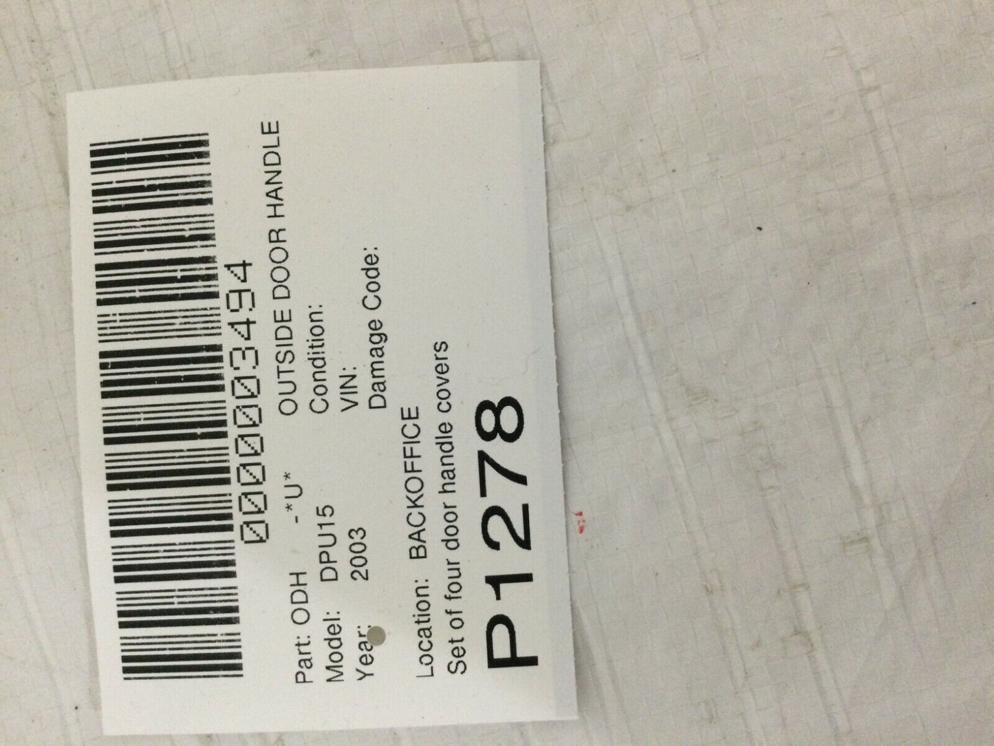 2003 Dodge Ram 1500 Door Handle Cover Set of 4 OEM