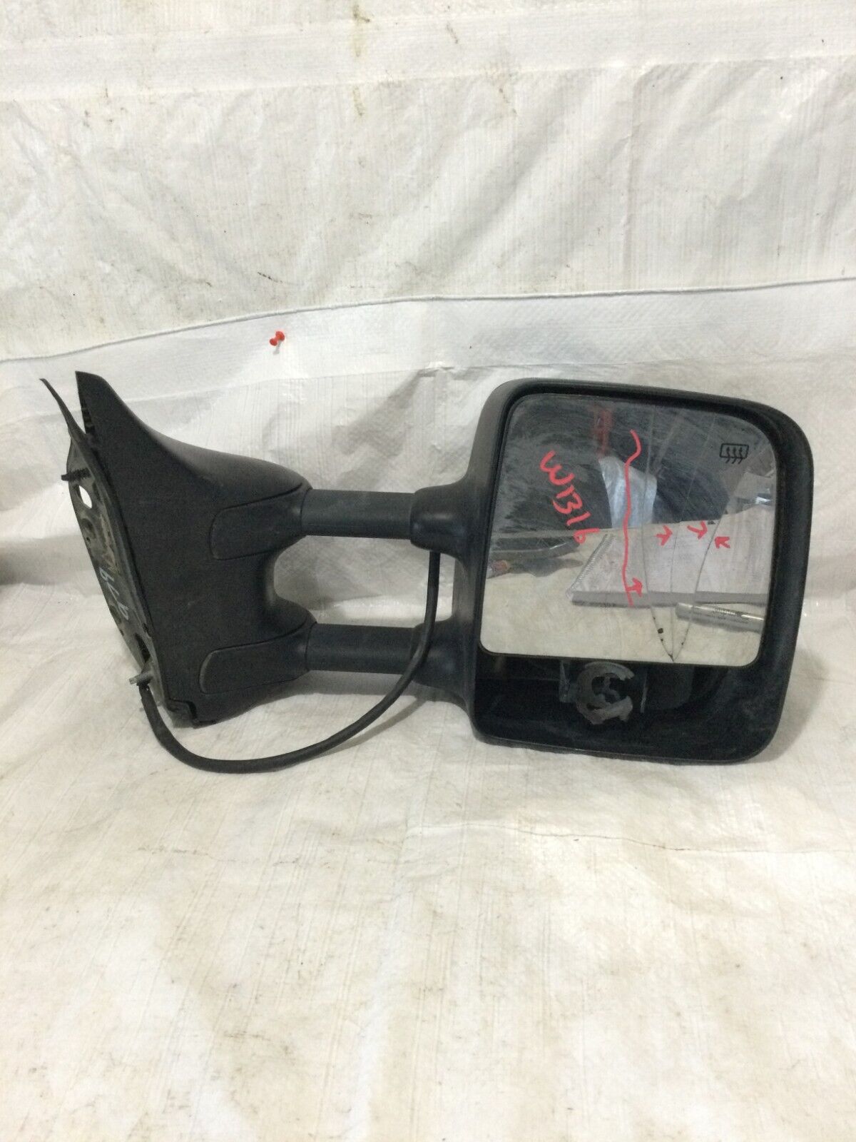 2004-2008 Nissan Titan Right Side View Power Door Mirror Black OEM ( DAMAGE )