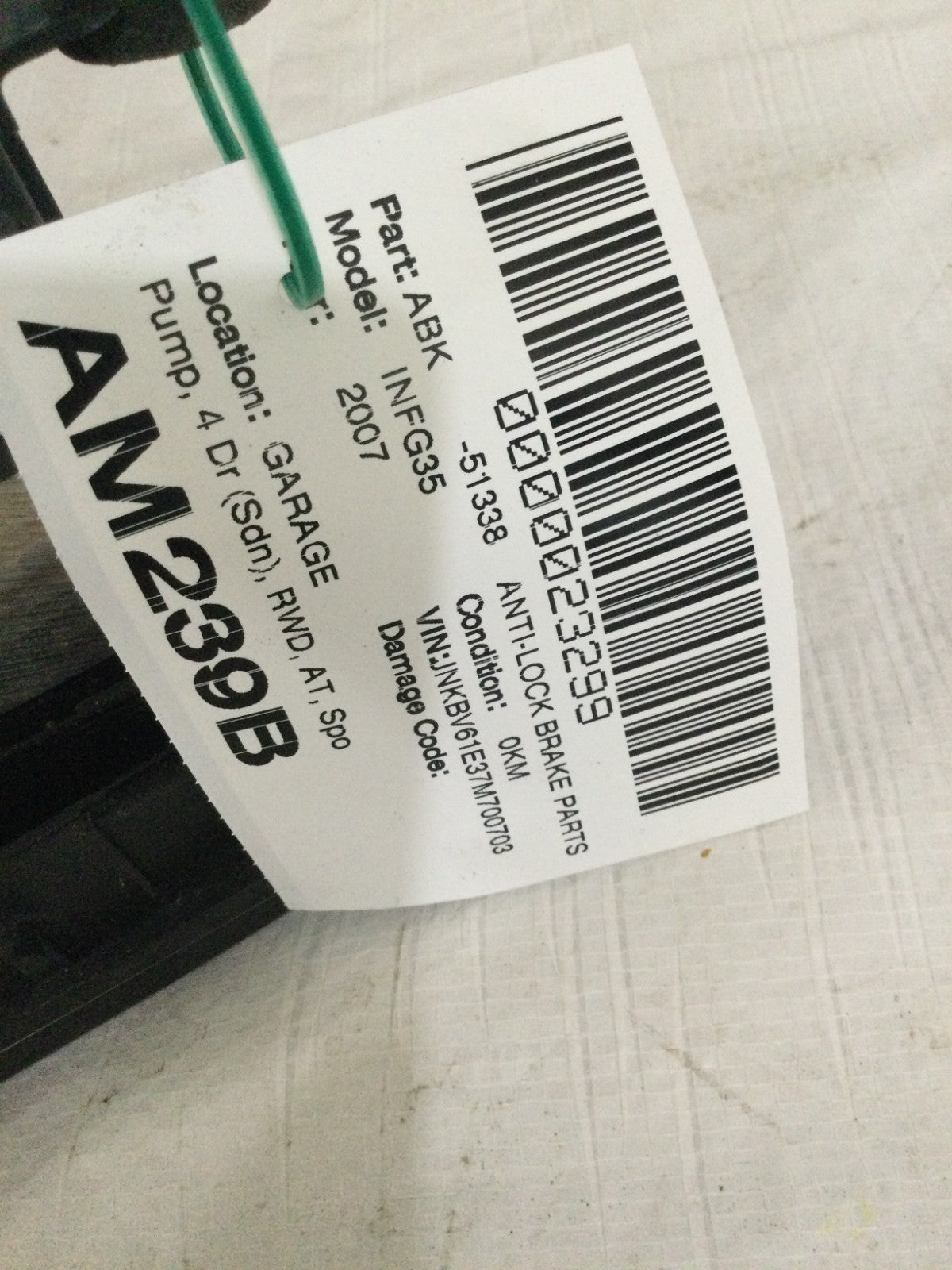 2007 Infiniti G35 3.5L ABS Anti-Lock Brake Pump OEM 0265950639