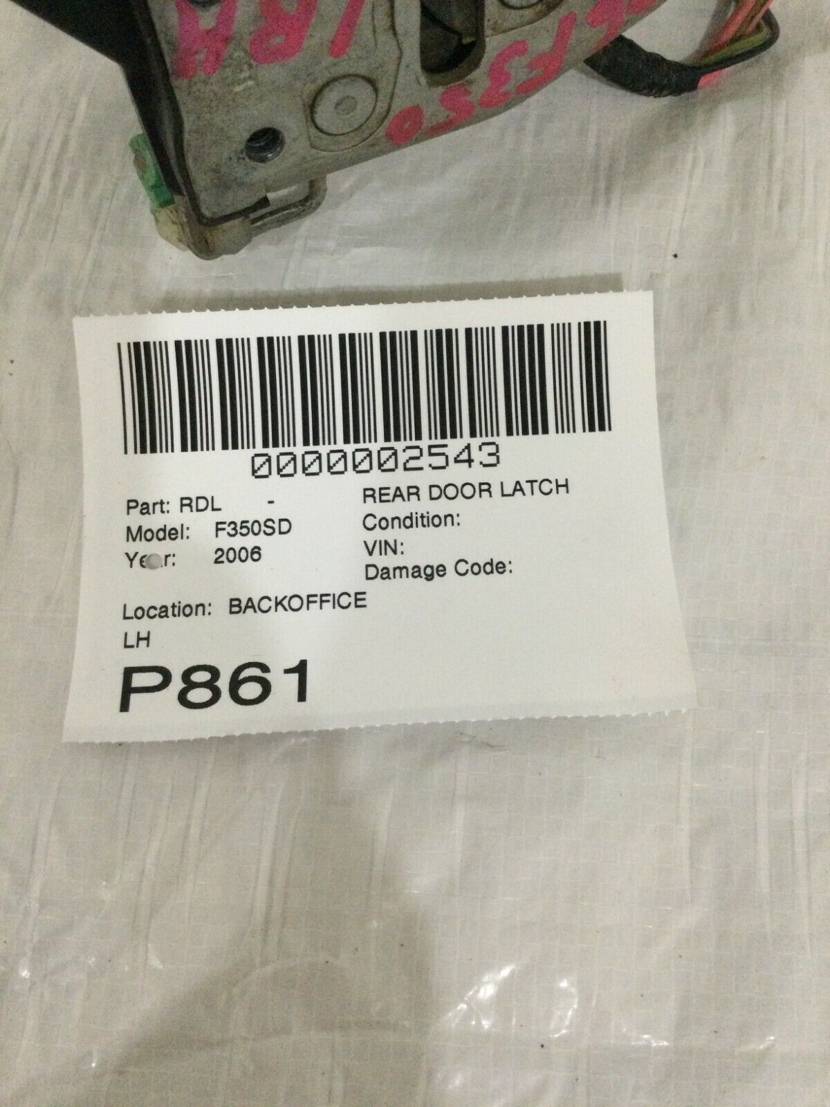 2006 Ford F350SD F-350 Super Duty Rear Left Door Lock Latch Actuator OEM